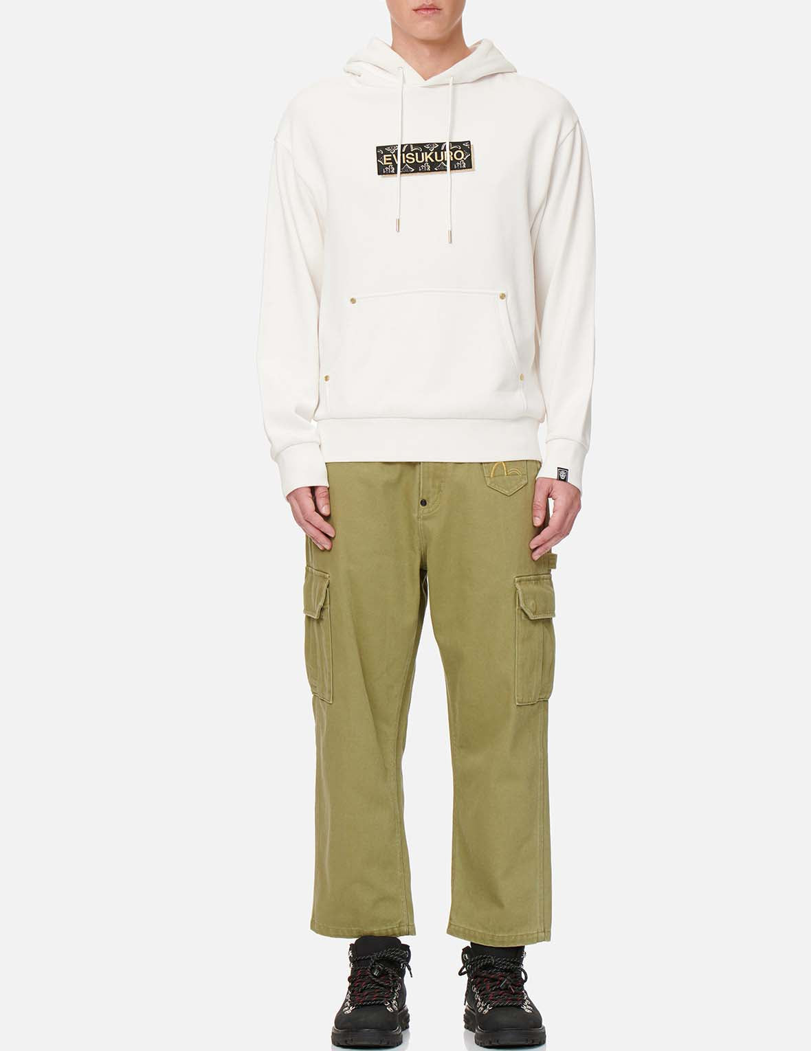 Hannya Skull Print Straight Fit Cargo Pants