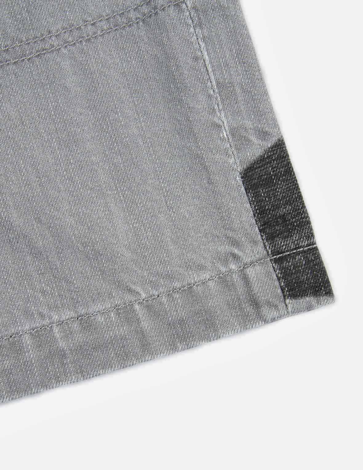 Brushstroke Effect Washed Denim Shorts