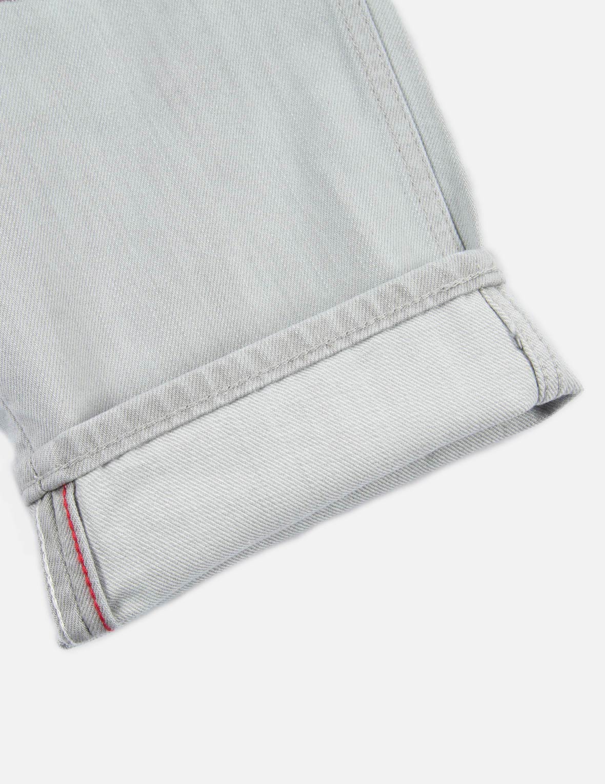 商標刺繡七分牛仔垮褲 #2027