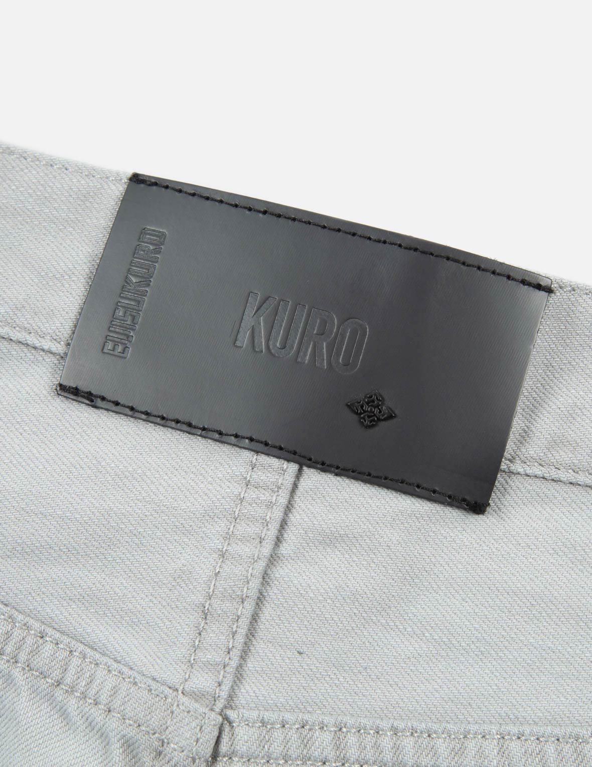 商標刺繡七分牛仔垮褲 #2027