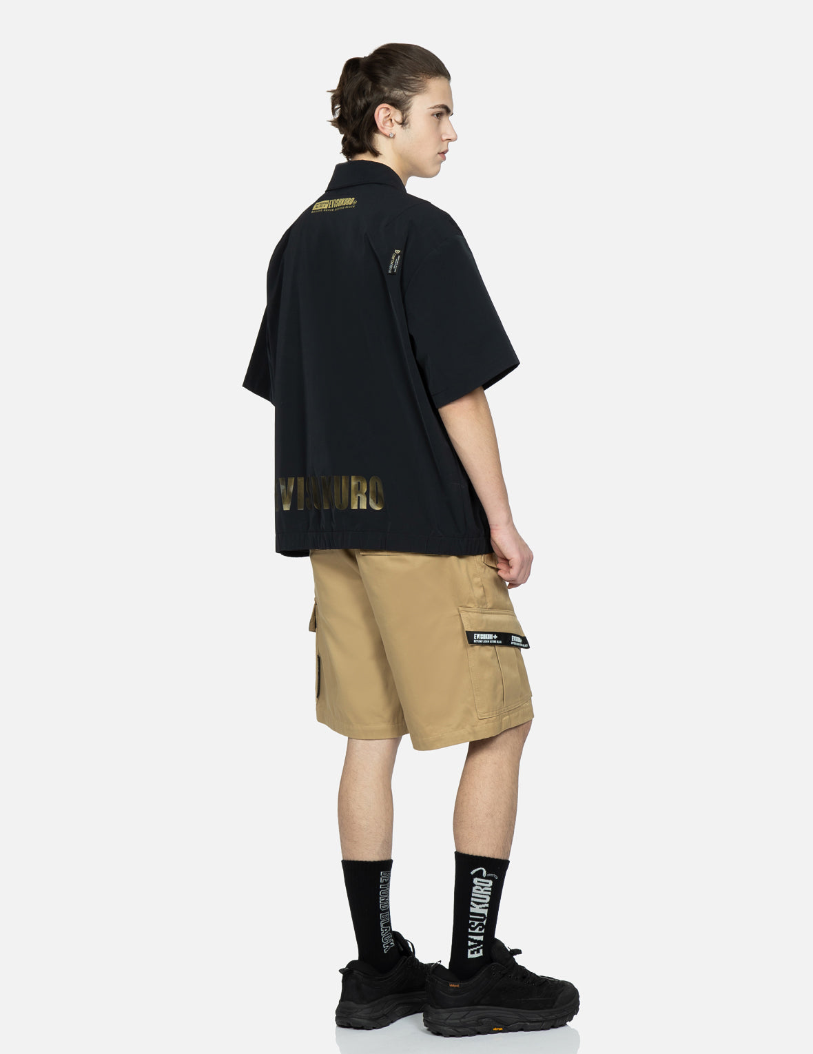 商標標籤貼佈工裝短褲