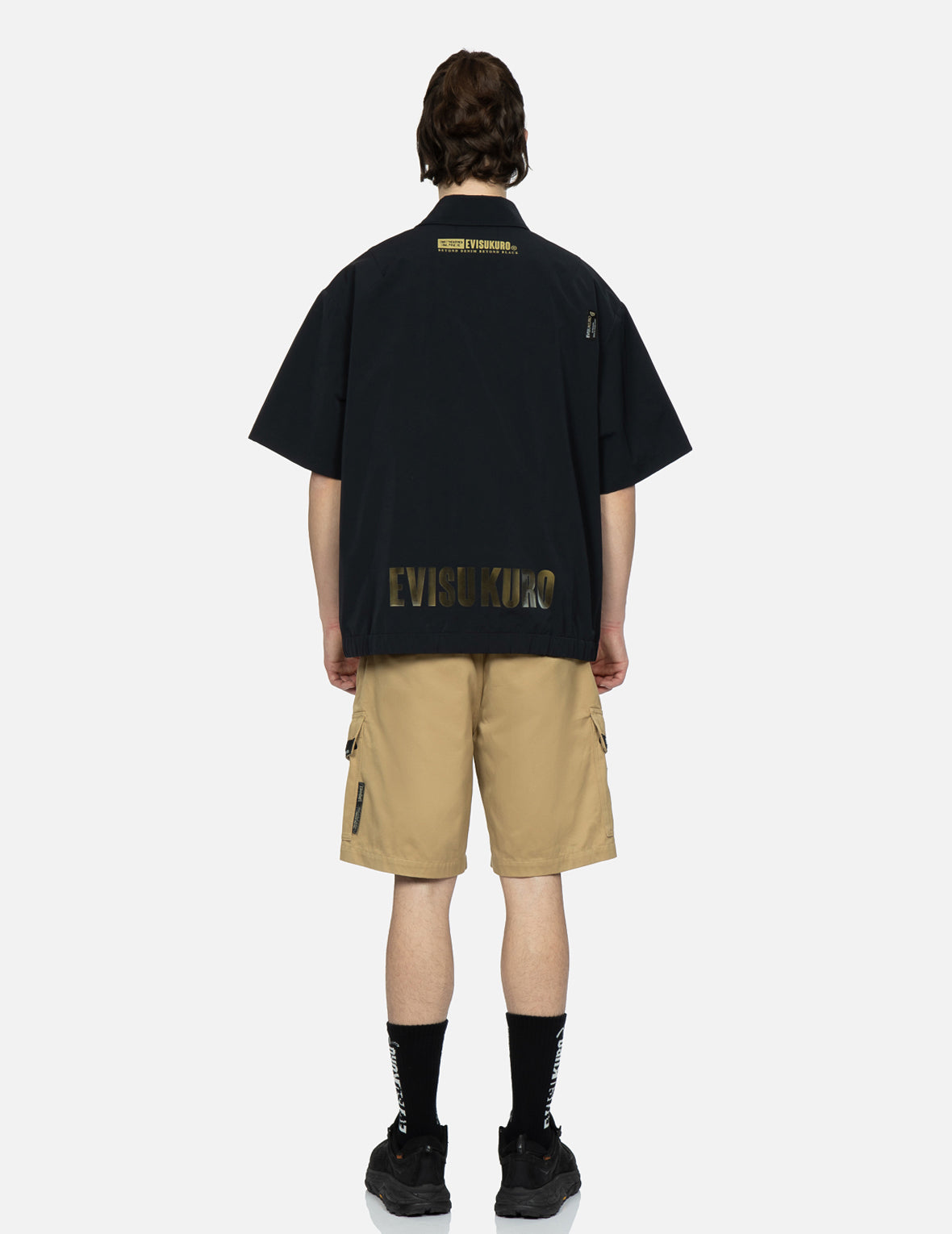 商標標籤貼佈工裝短褲