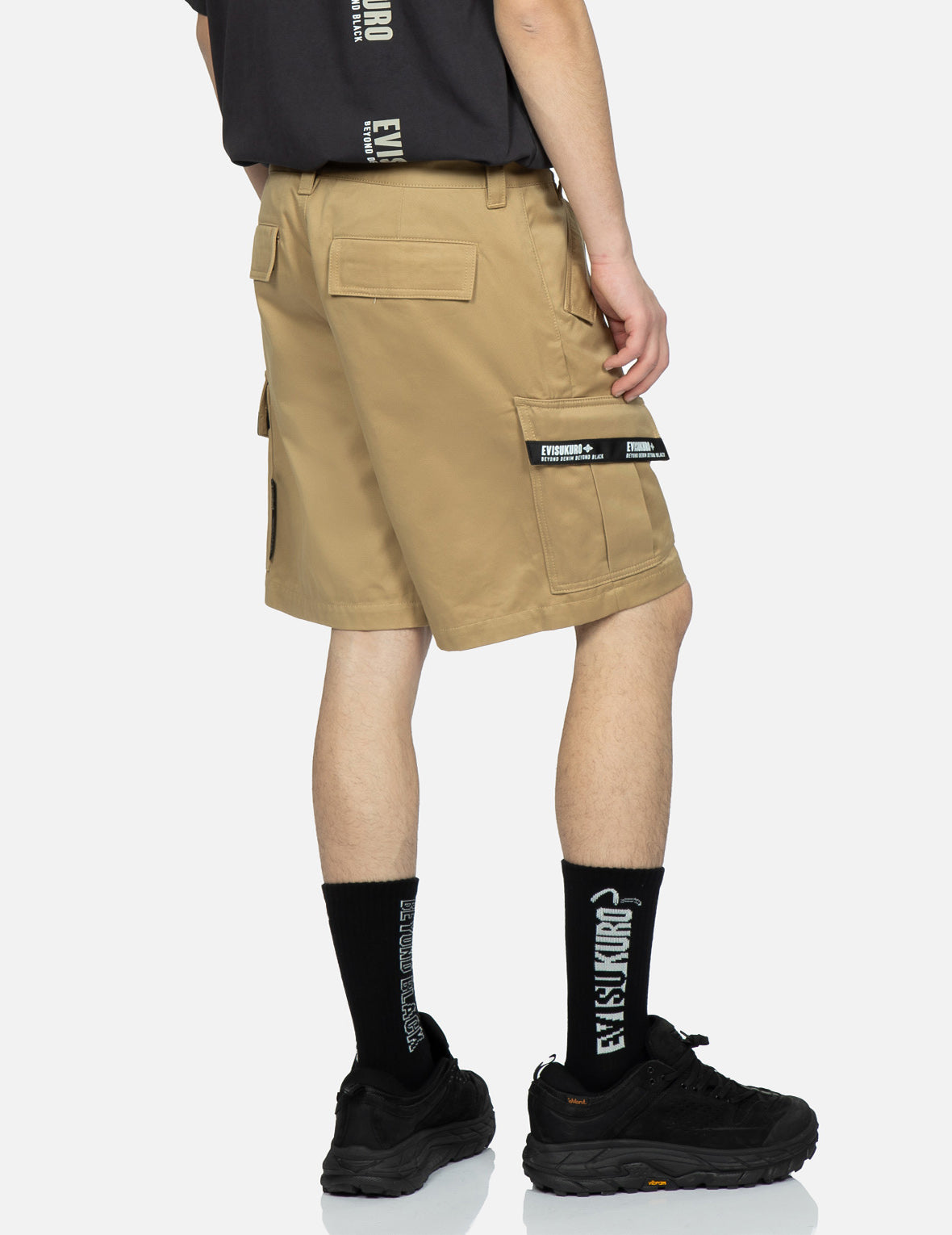 商標標籤貼佈工裝短褲