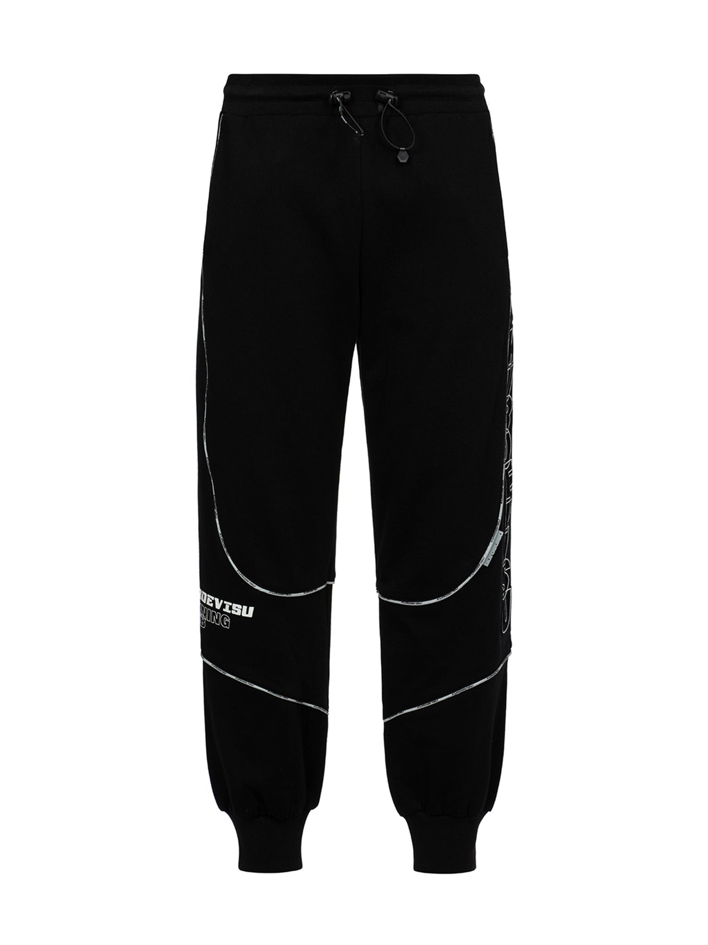 Reflective Strapped and Logo Embossed Regular Fit Sweatpants