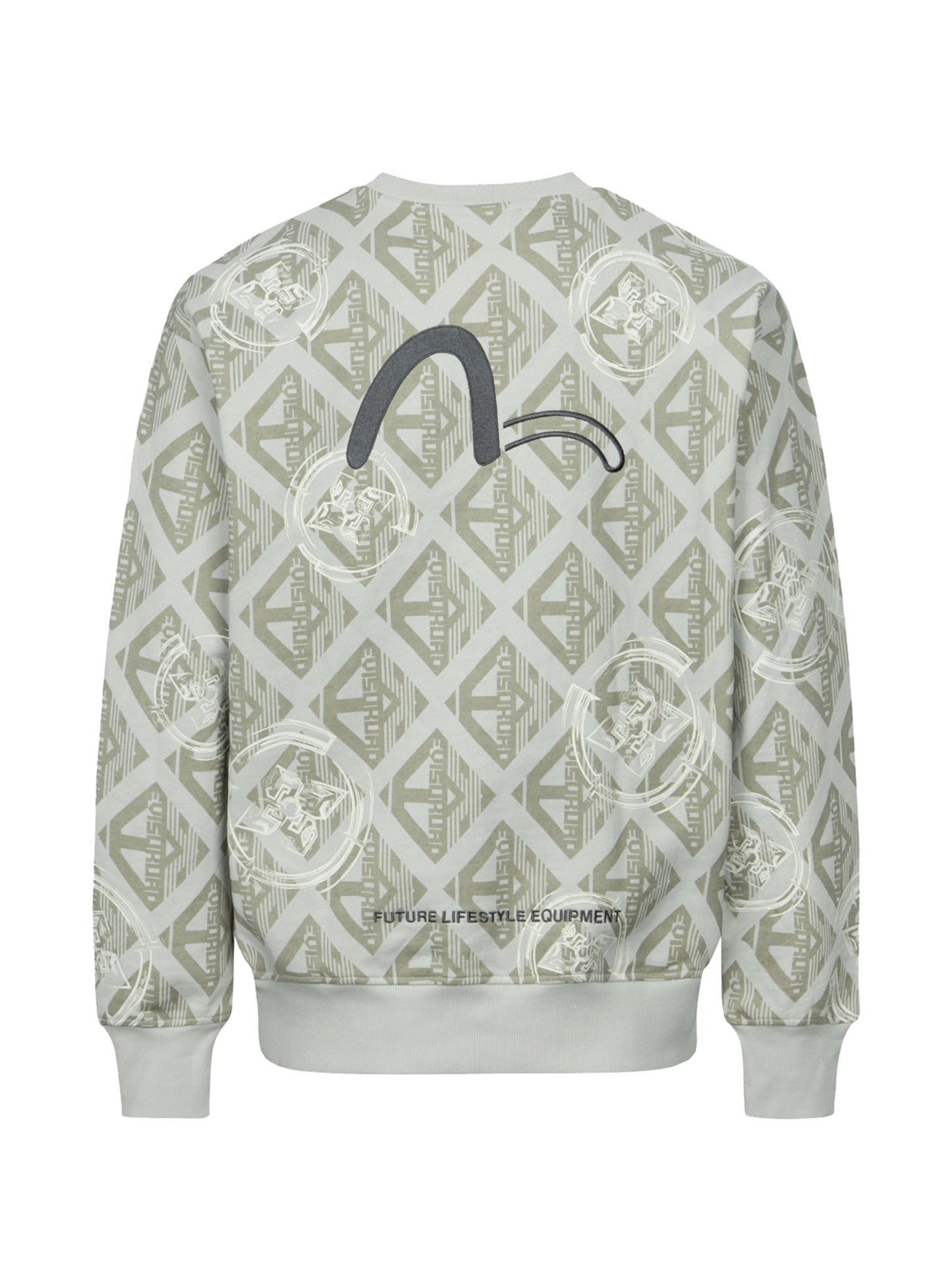 Allover Kamon Monogram Print Loose Fit Sweatshirt