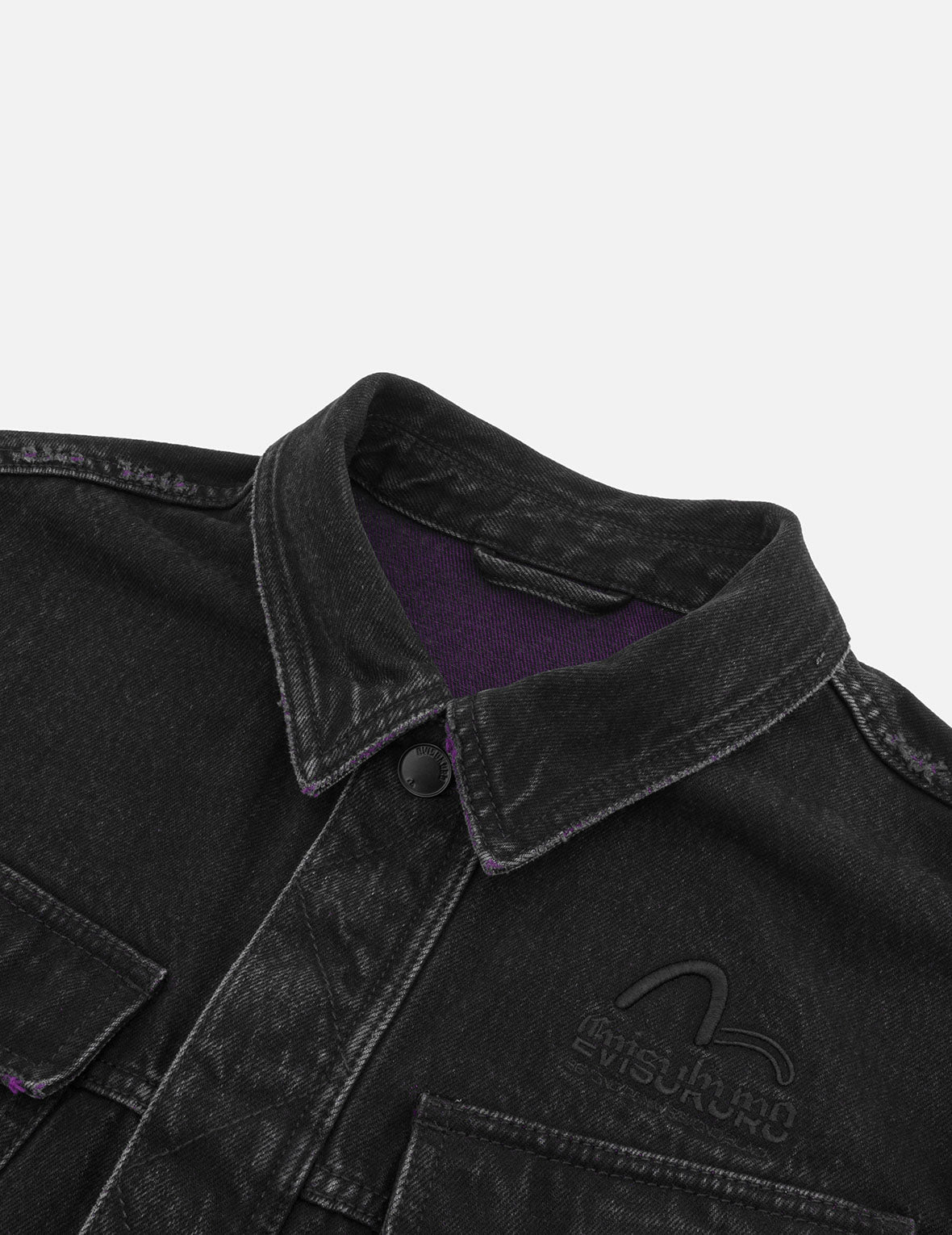Two Tone Distressed Relax Fit Trucker Jacket