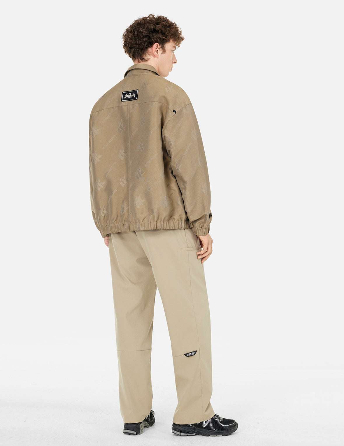 Monogram Logo Jacquard Oversized Coach Jacket