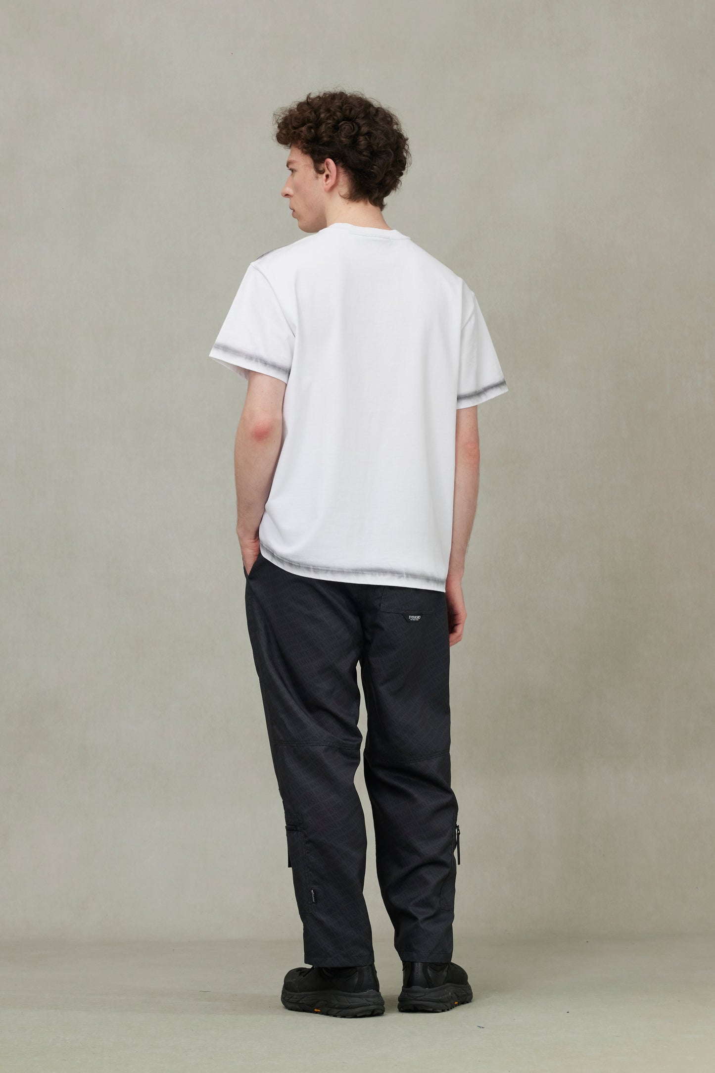 Allover Logo Print Loose Fit Cargo Pants