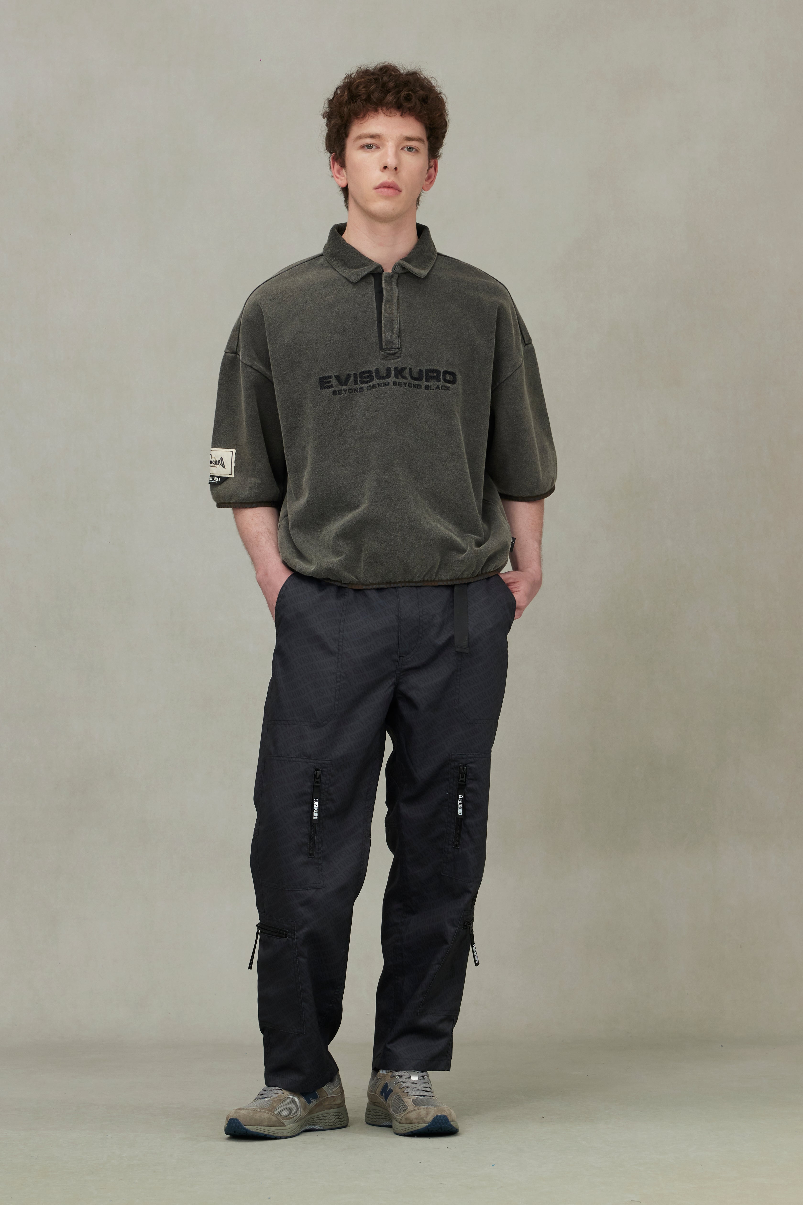 商標刺繡寬版休閒POLO衫