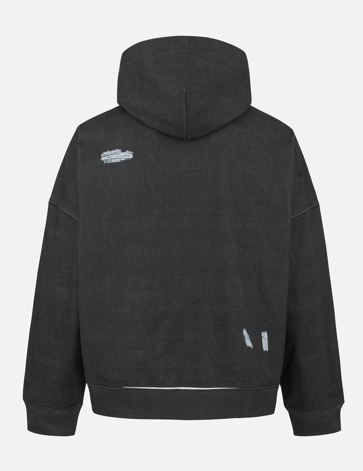 破洞印花超寬版連帽衛衣