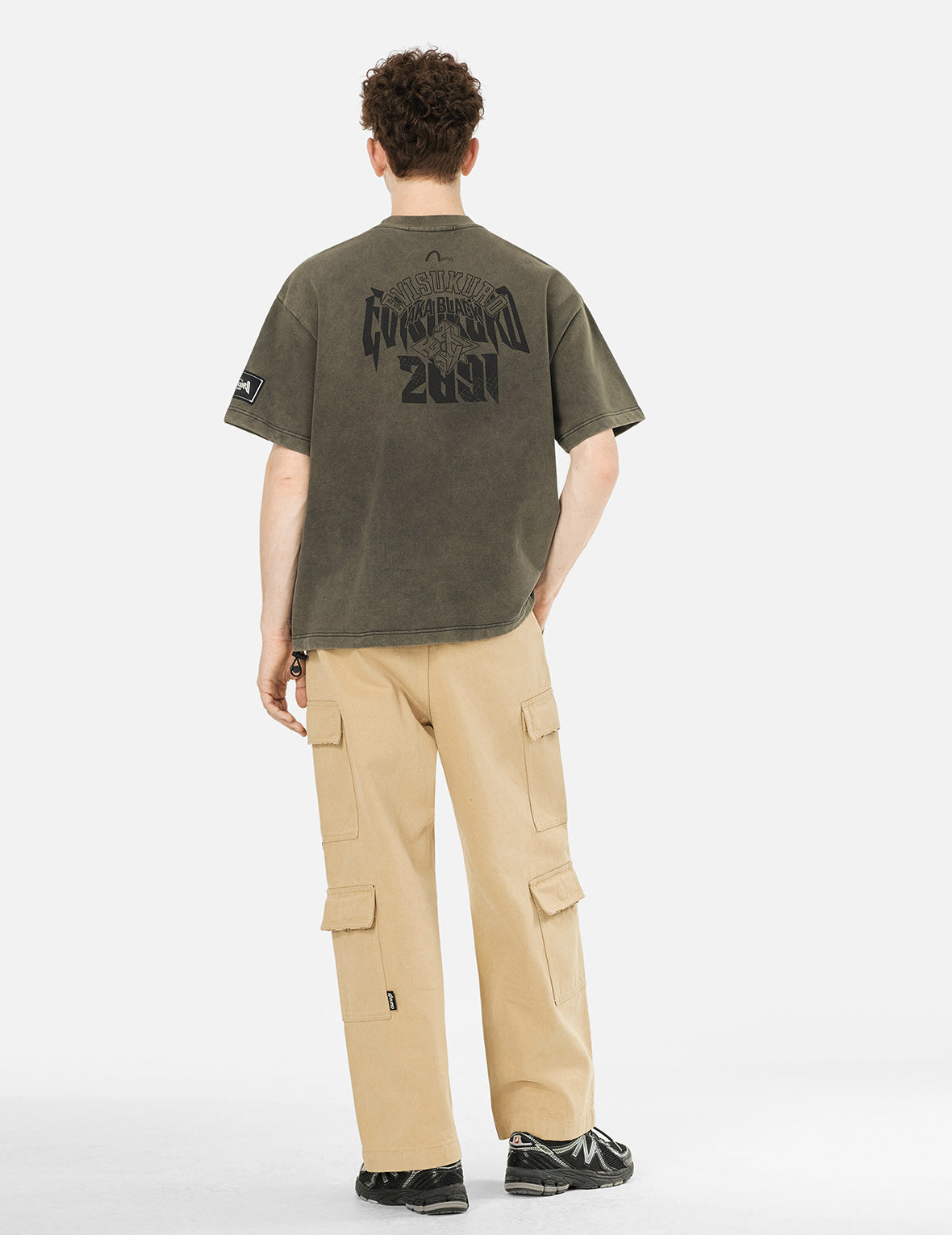 Heavy Washed Loose Fit Short-Sleeve Sweatshirt