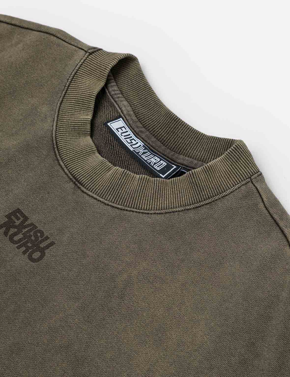 Heavy Washed Loose Fit Short-Sleeve Sweatshirt