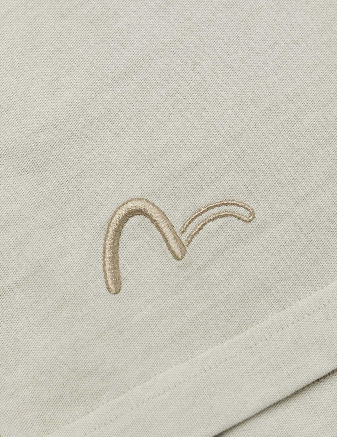 Seagull Embroidery and Logo Print Oversized T-shirt