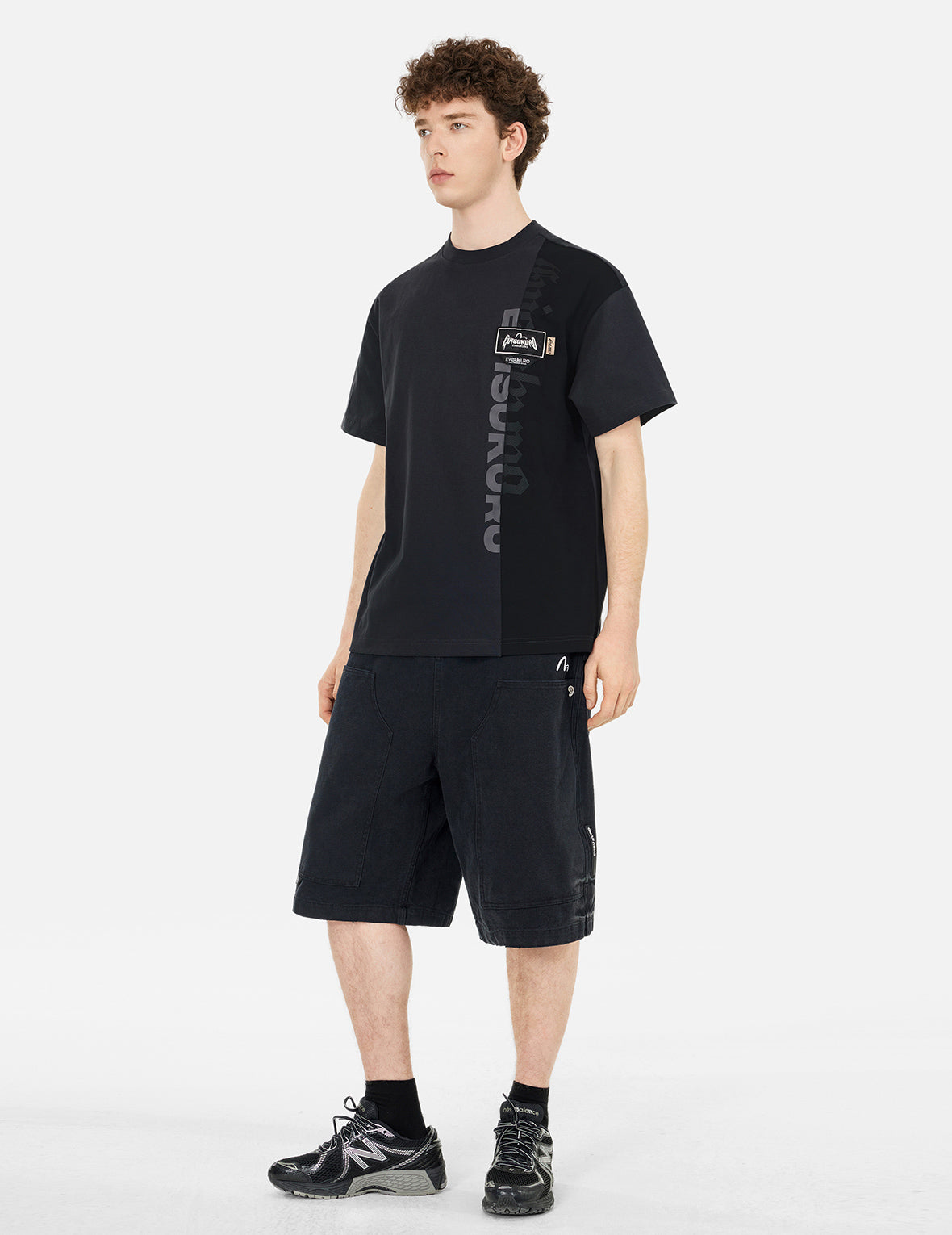 Panel design with Multi Labels Relax Fit T-Shirt