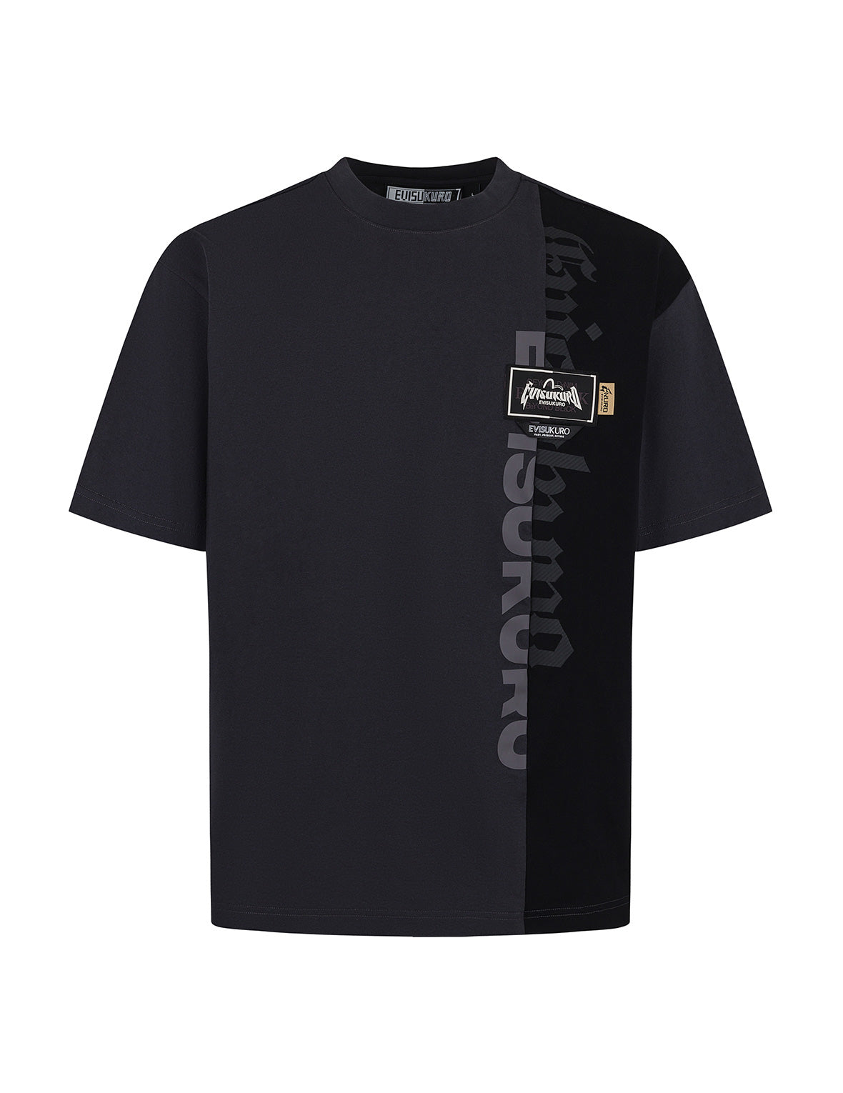 Panel design with Multi Labels Relax Fit T-Shirt