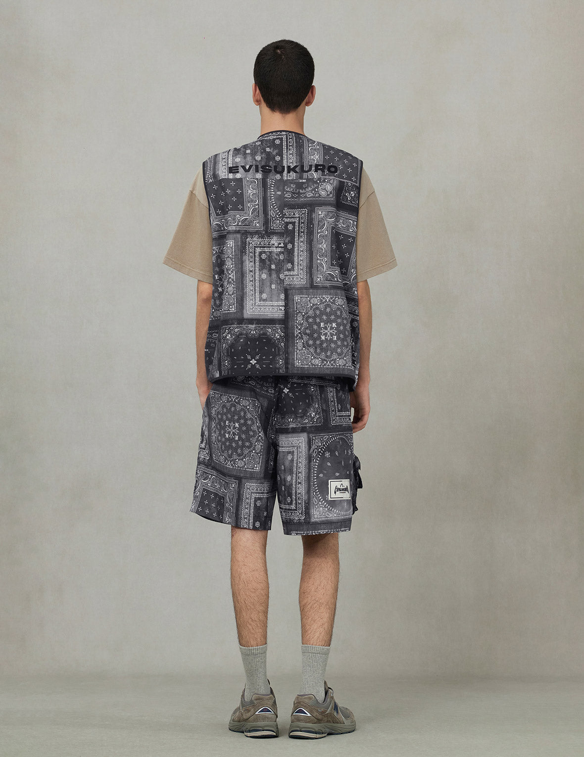 Allover Paisley Print Oversized Cargo Vest