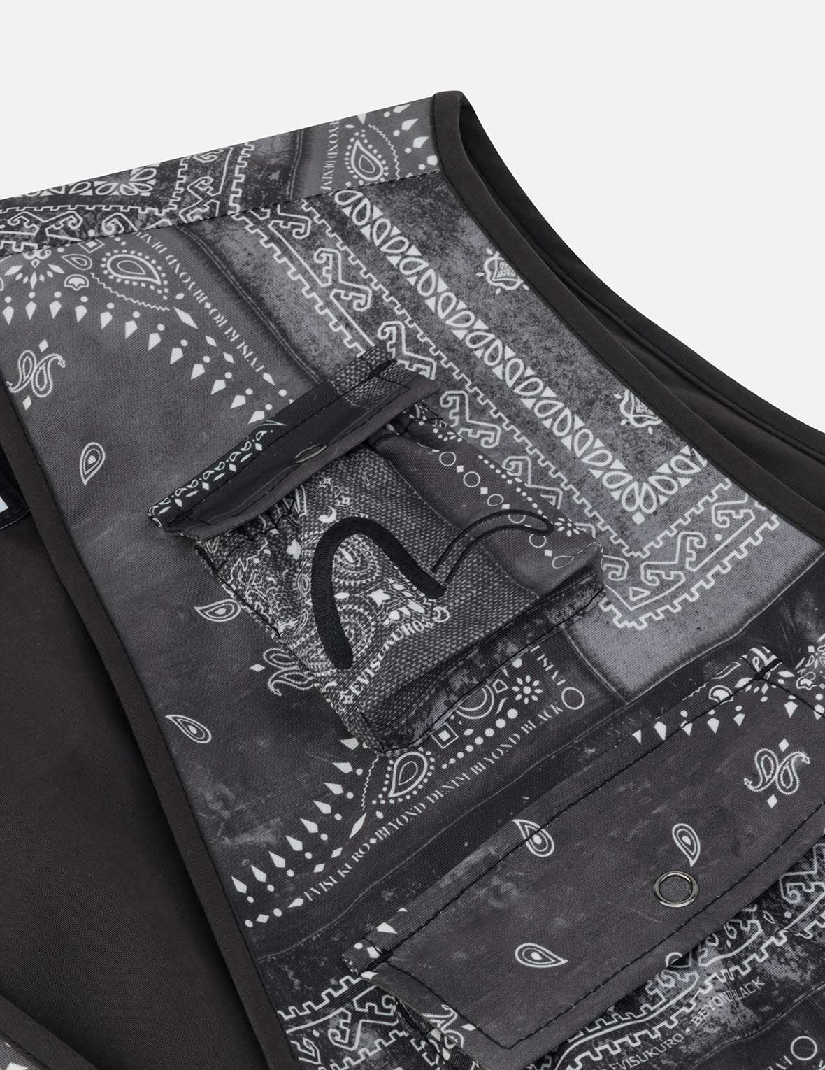 Allover Paisley Print Oversized Cargo Vest