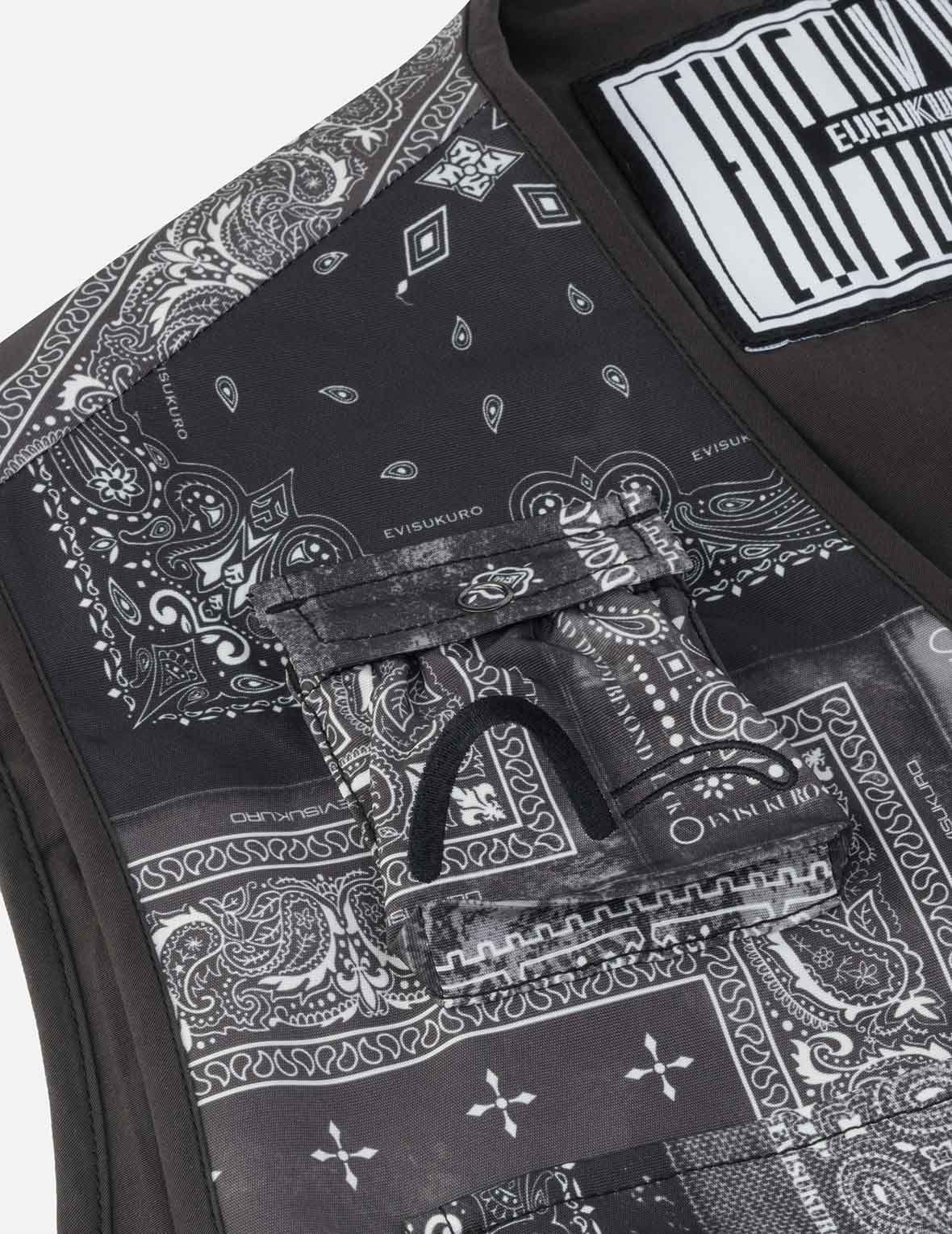 Allover Paisley Print Oversized Cargo Vest