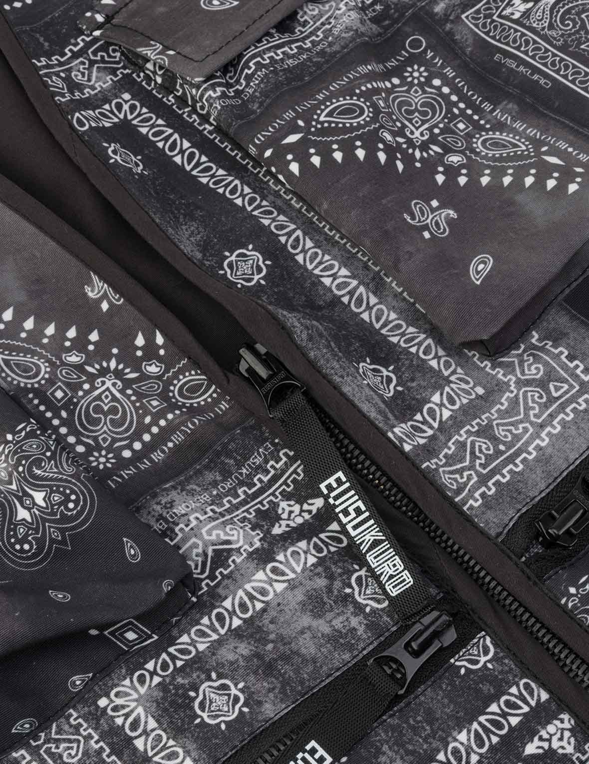Allover Paisley Print Oversized Cargo Vest