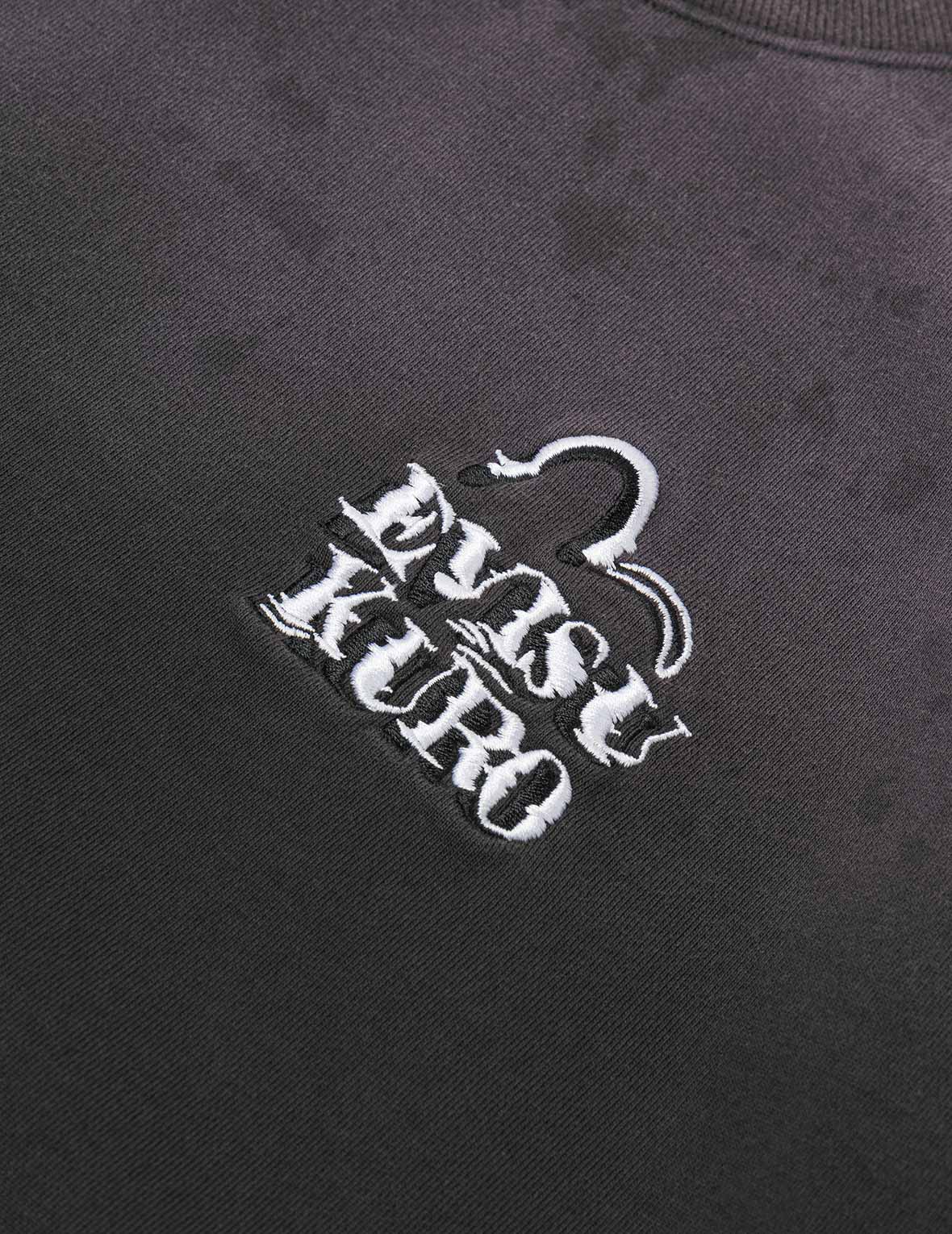 Rock-washed Logo Embroidery Oversized Sweatshirt