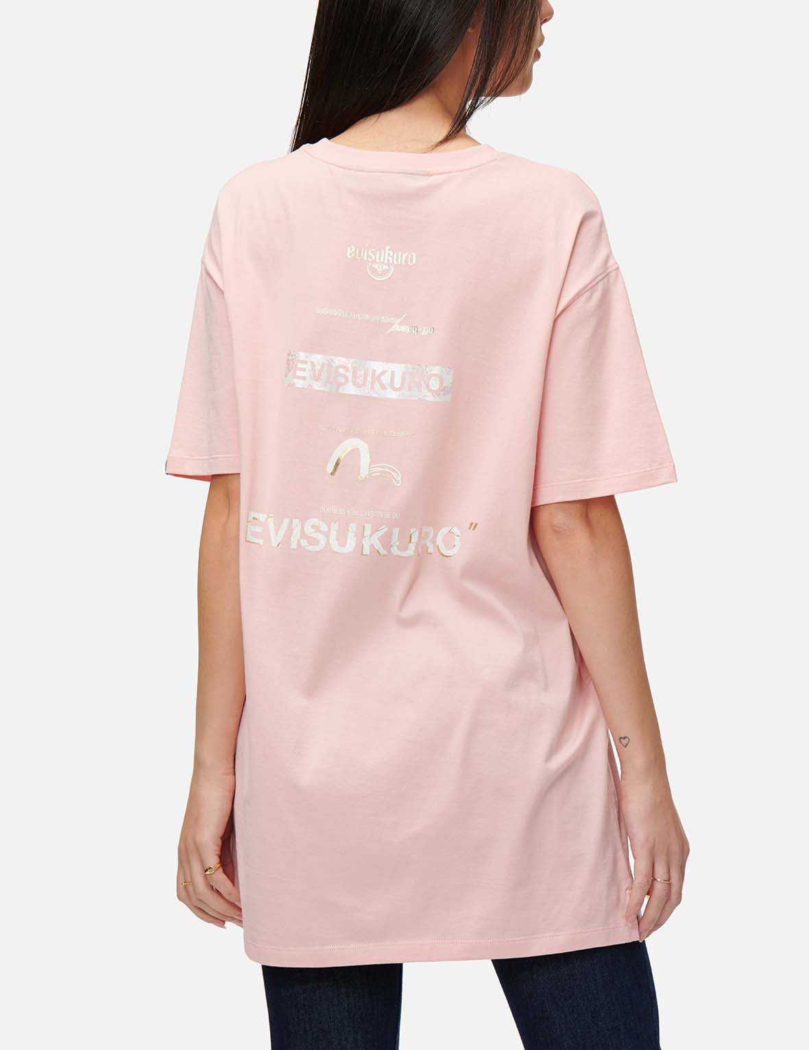 海浪紋理Logo標籤印花寬鬆T恤