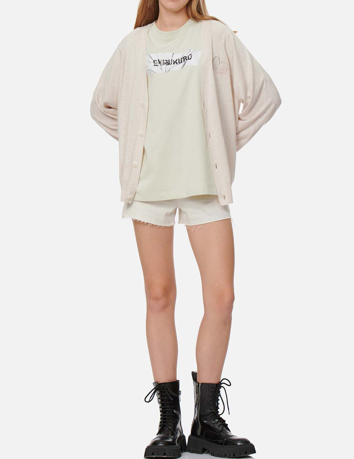 Seagull and Logo Embroidery Cardigan