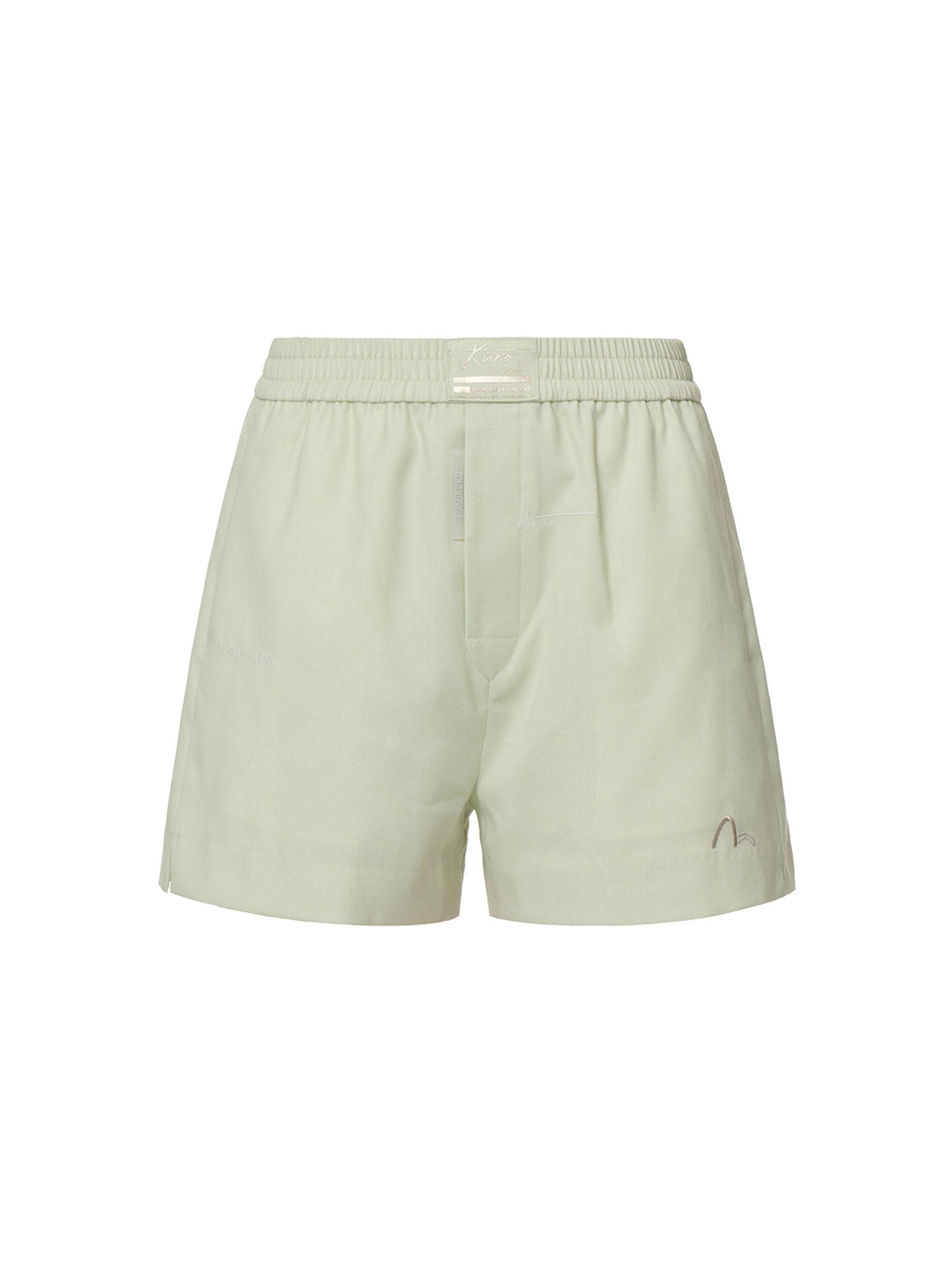Slogan Embroidery Wool-blend Shorts