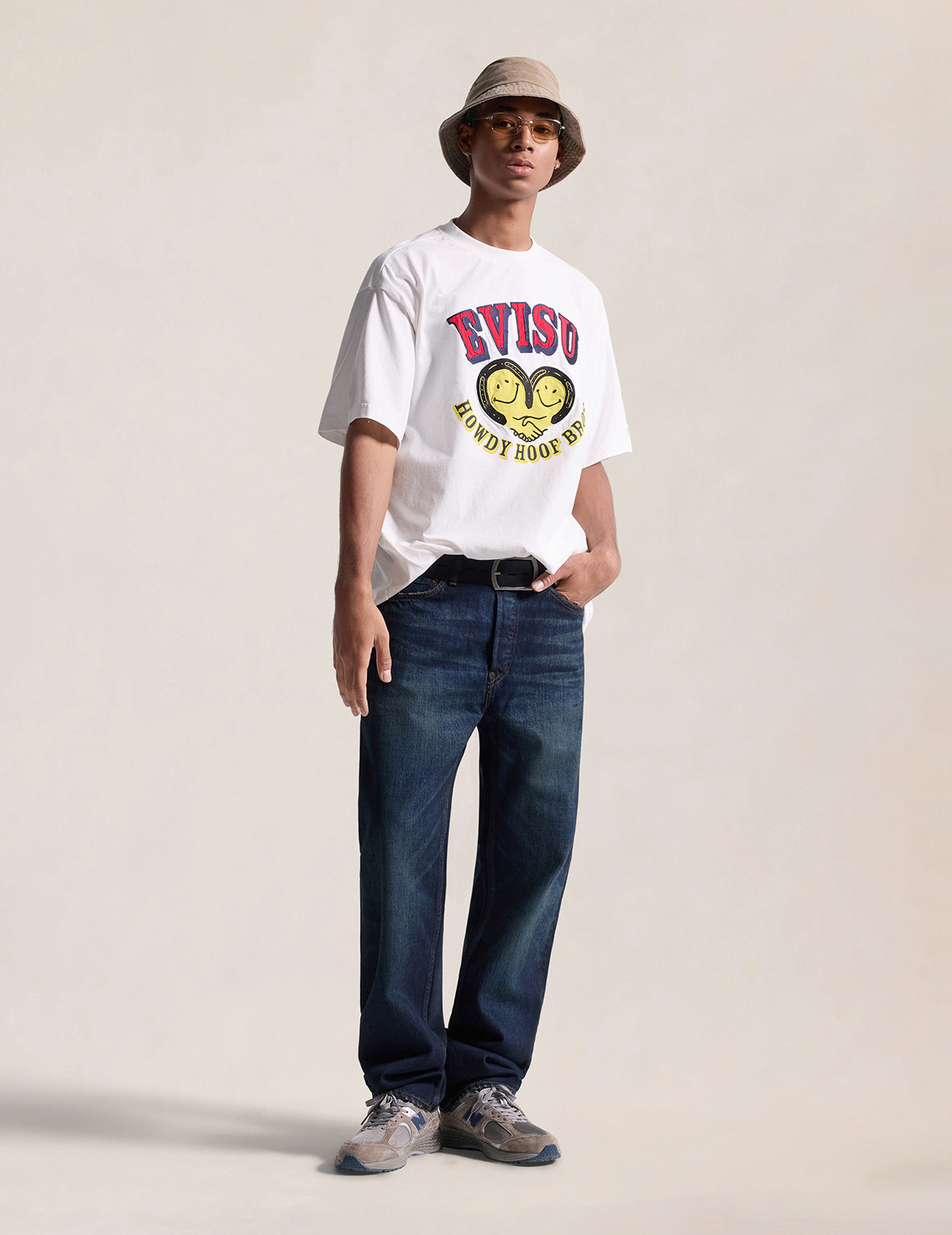 Dark-washed Seagull Print Regular Fit Jeans #2020