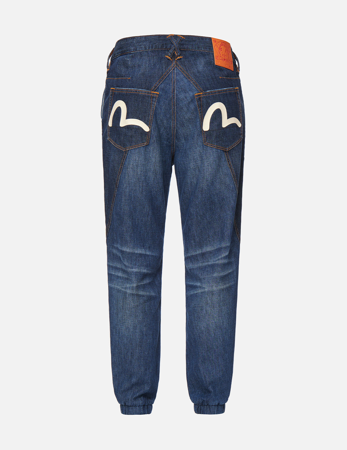 Tonal Blocking Denim Jogger Pants