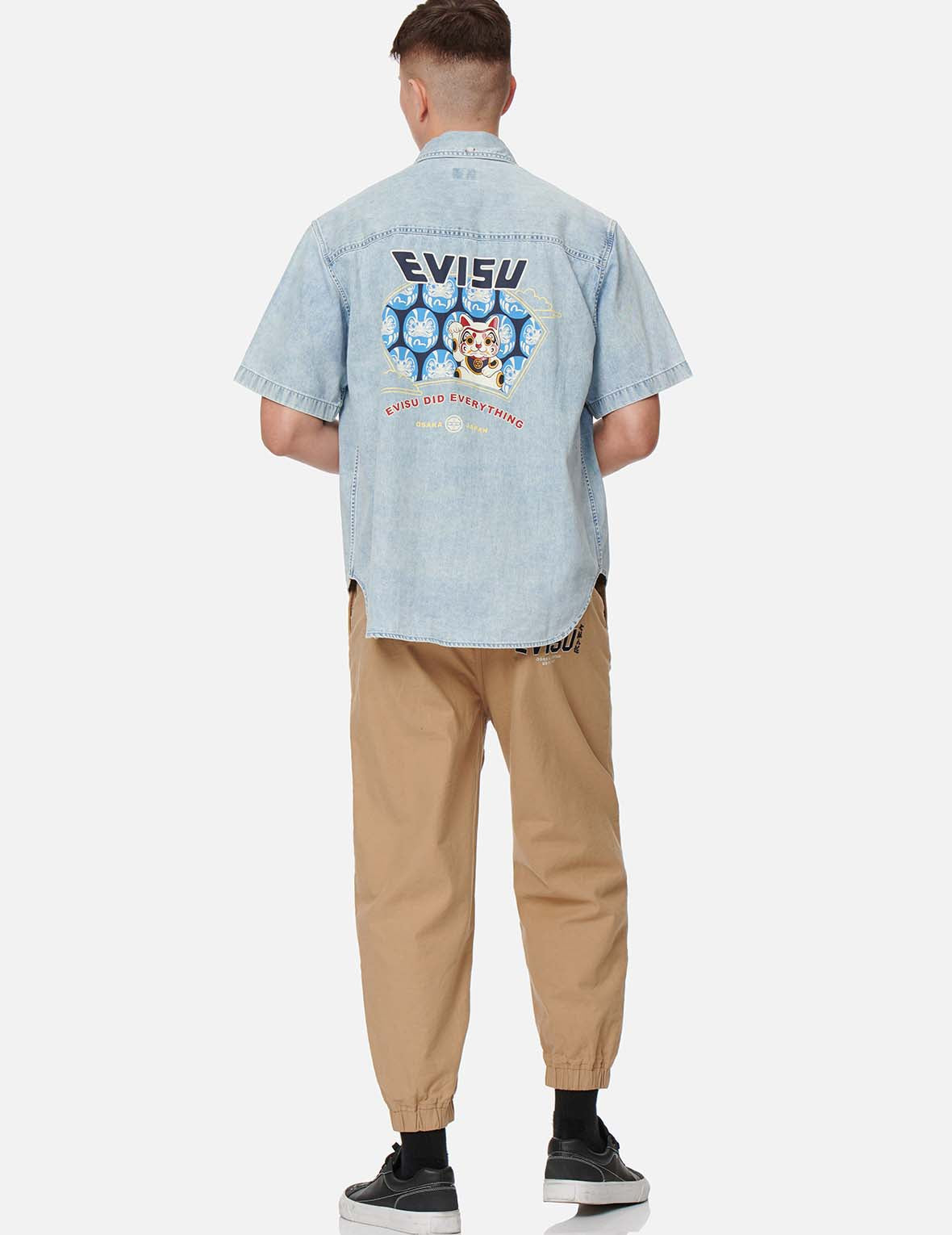 小海鷗與商標刺繡梭織束口長褲