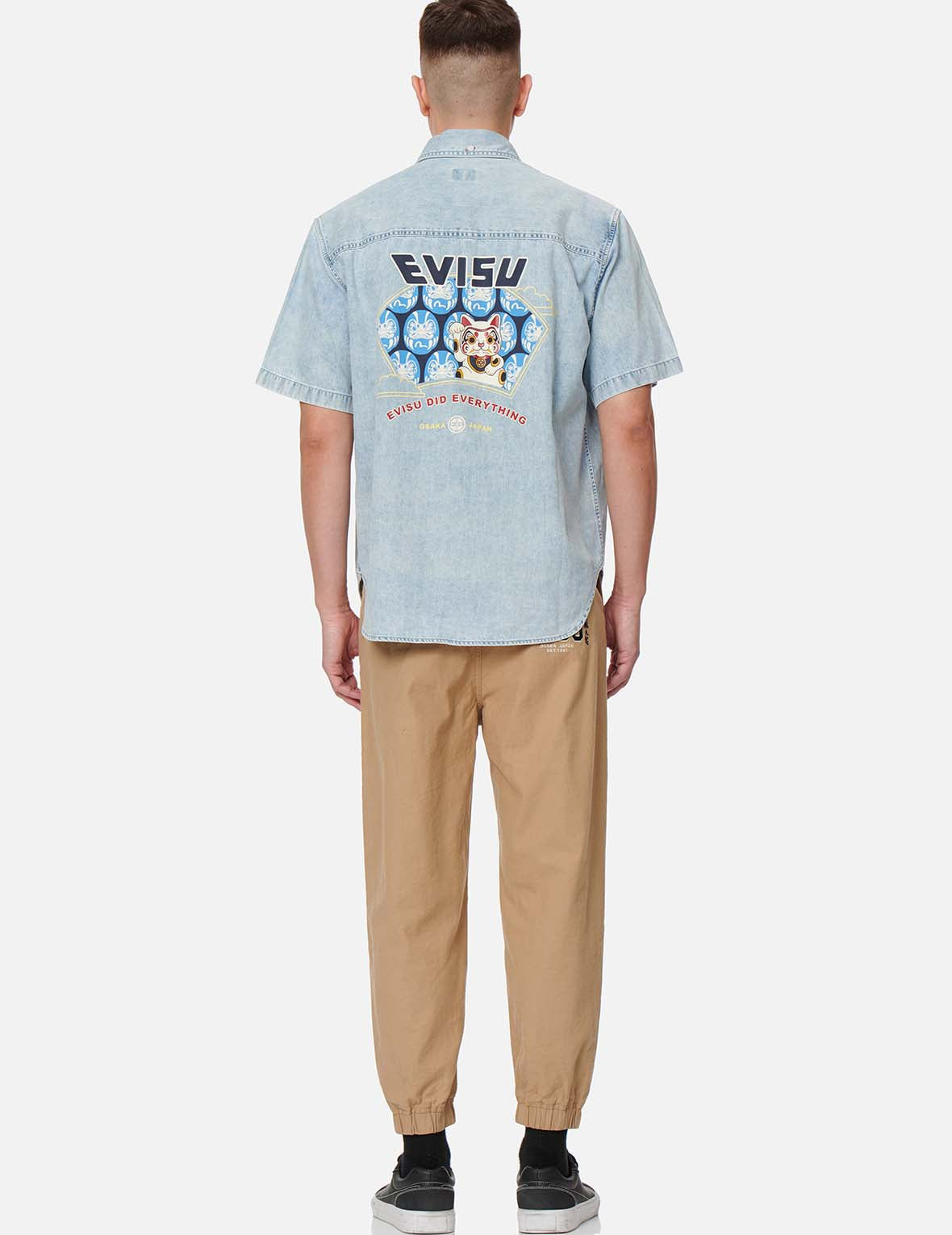 小海鷗與商標刺繡梭織束口長褲