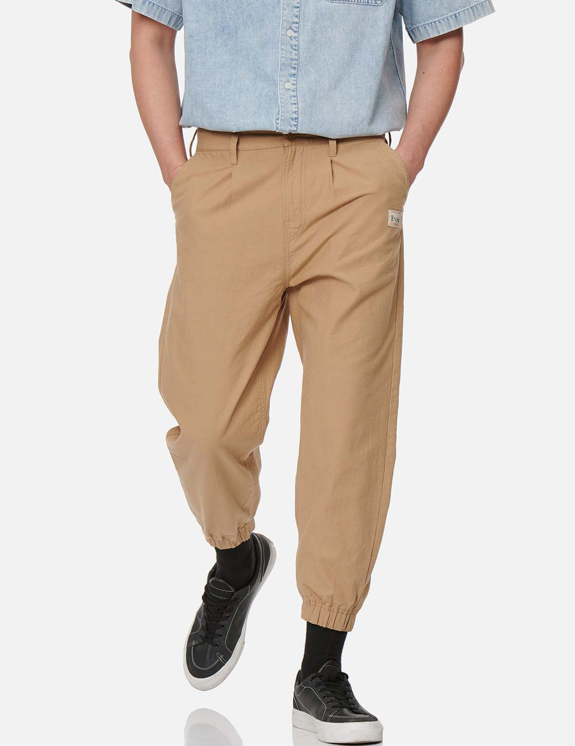 小海鷗與商標刺繡梭織束口長褲