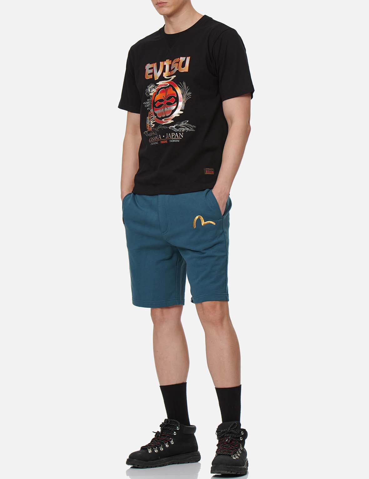 Sunset Gradated Kamon Print T-Shirt