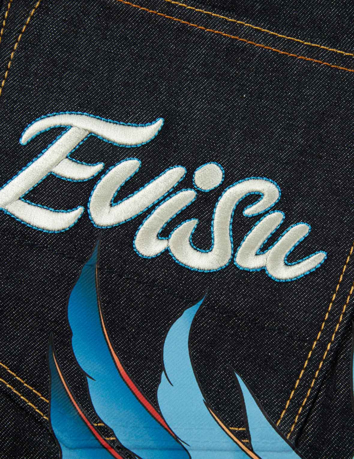 海鷗及雄鷹刺繡窄腳露踝牛仔褲 #2017