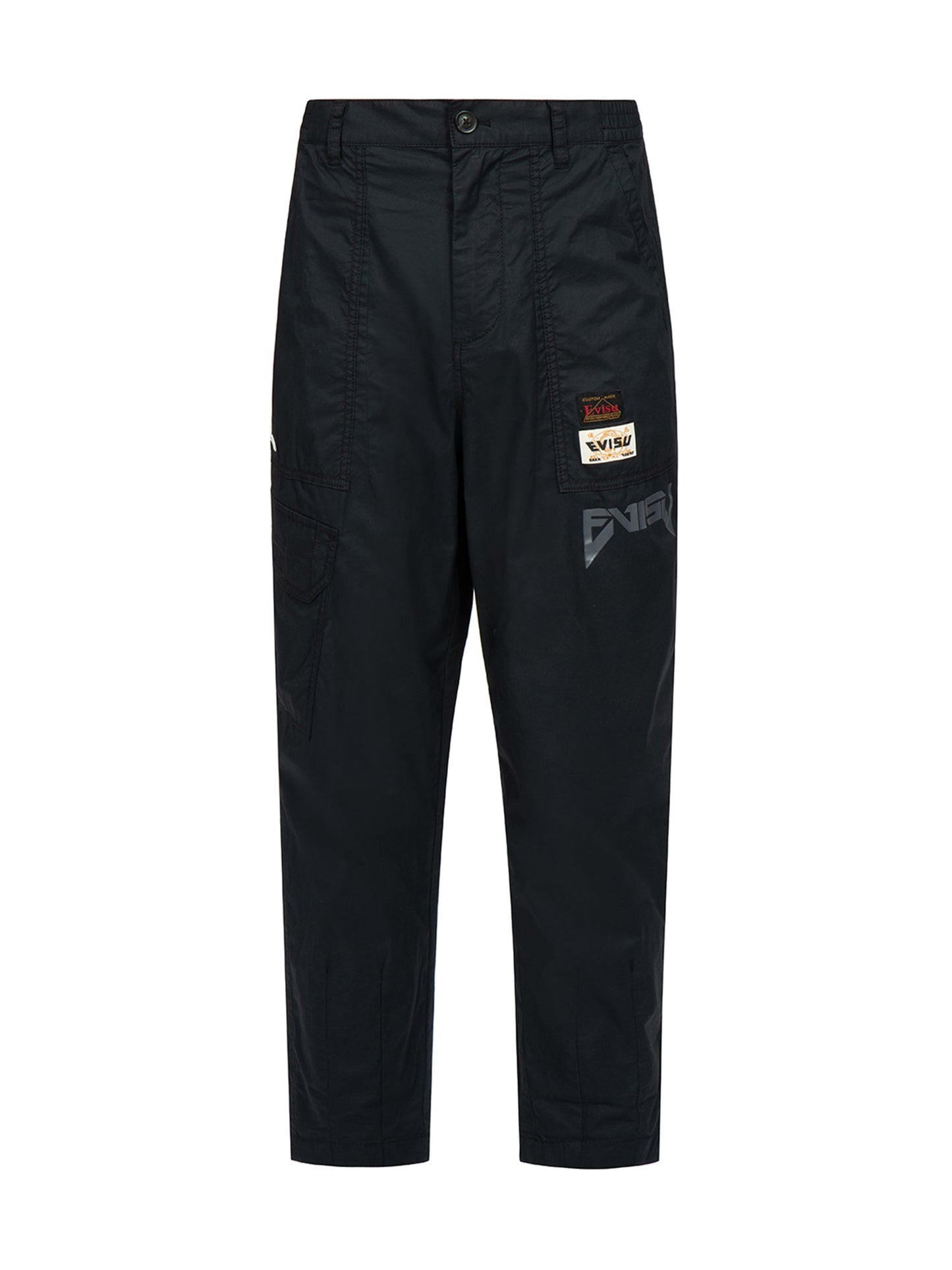 Seagull and Slogan Embroidery Relax-Fit Pants