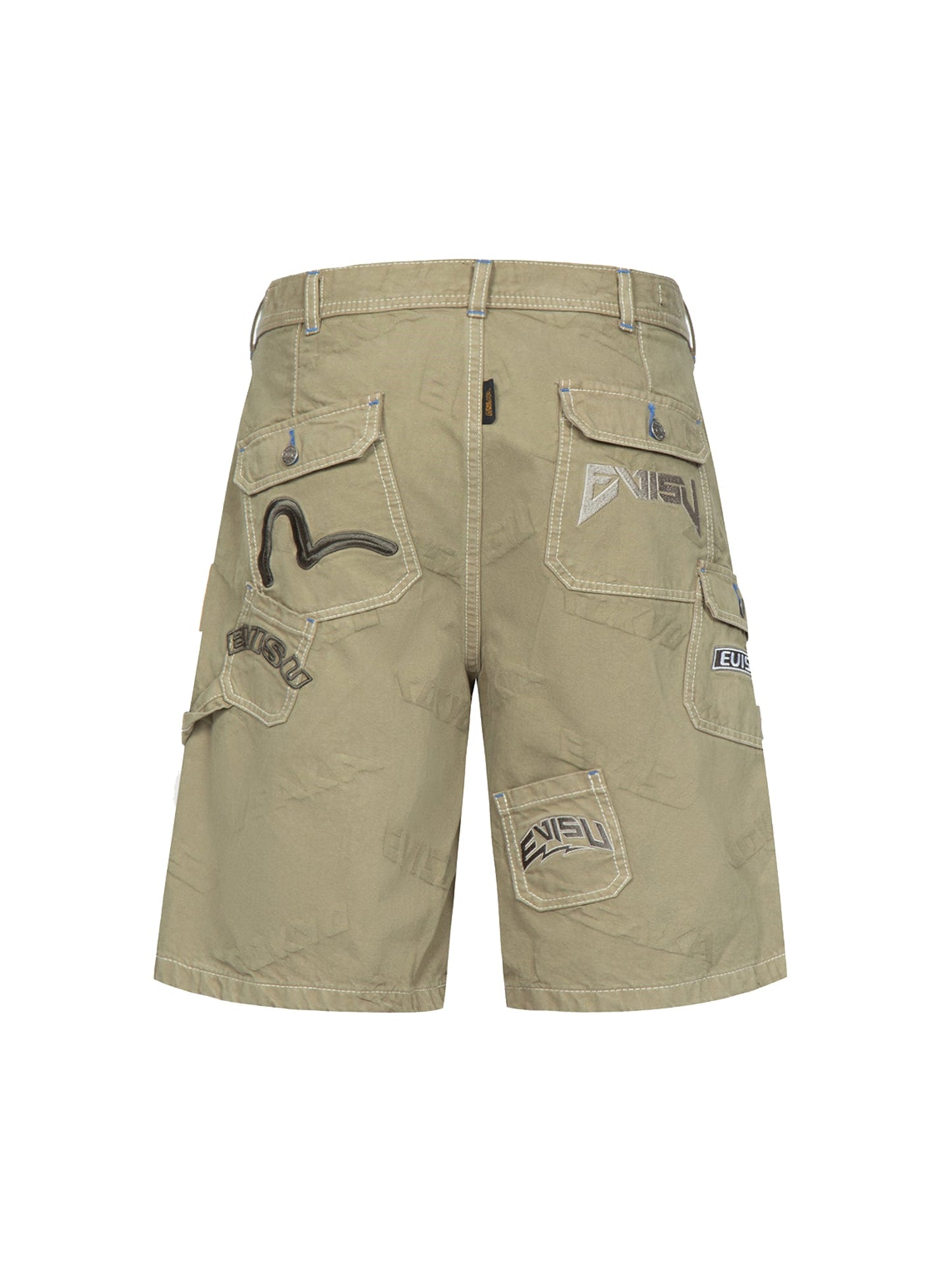 Allover Logo Jacquard Shorts with Multiple Pockets