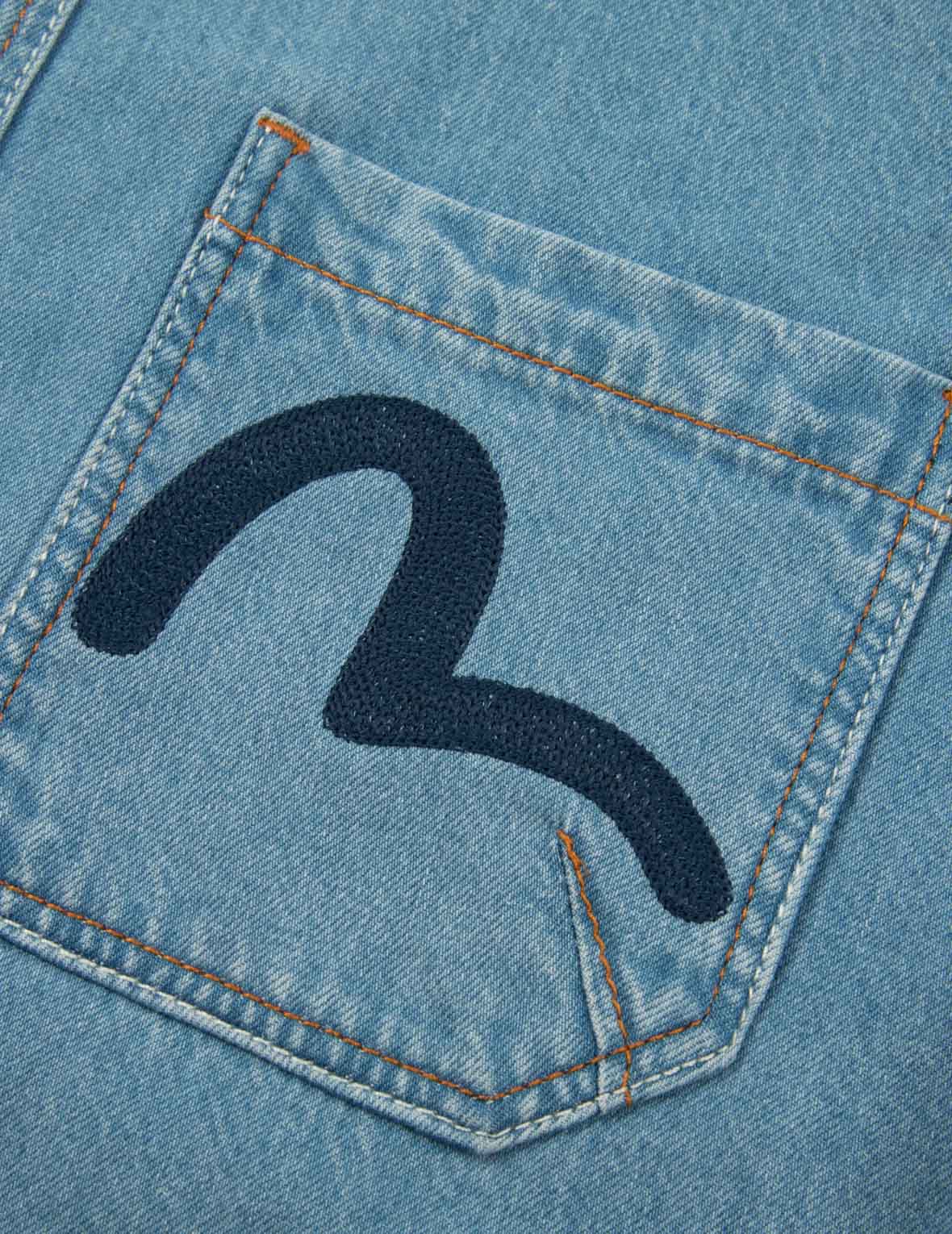 雄鷹與小海鷗刺繡牛仔襯衫