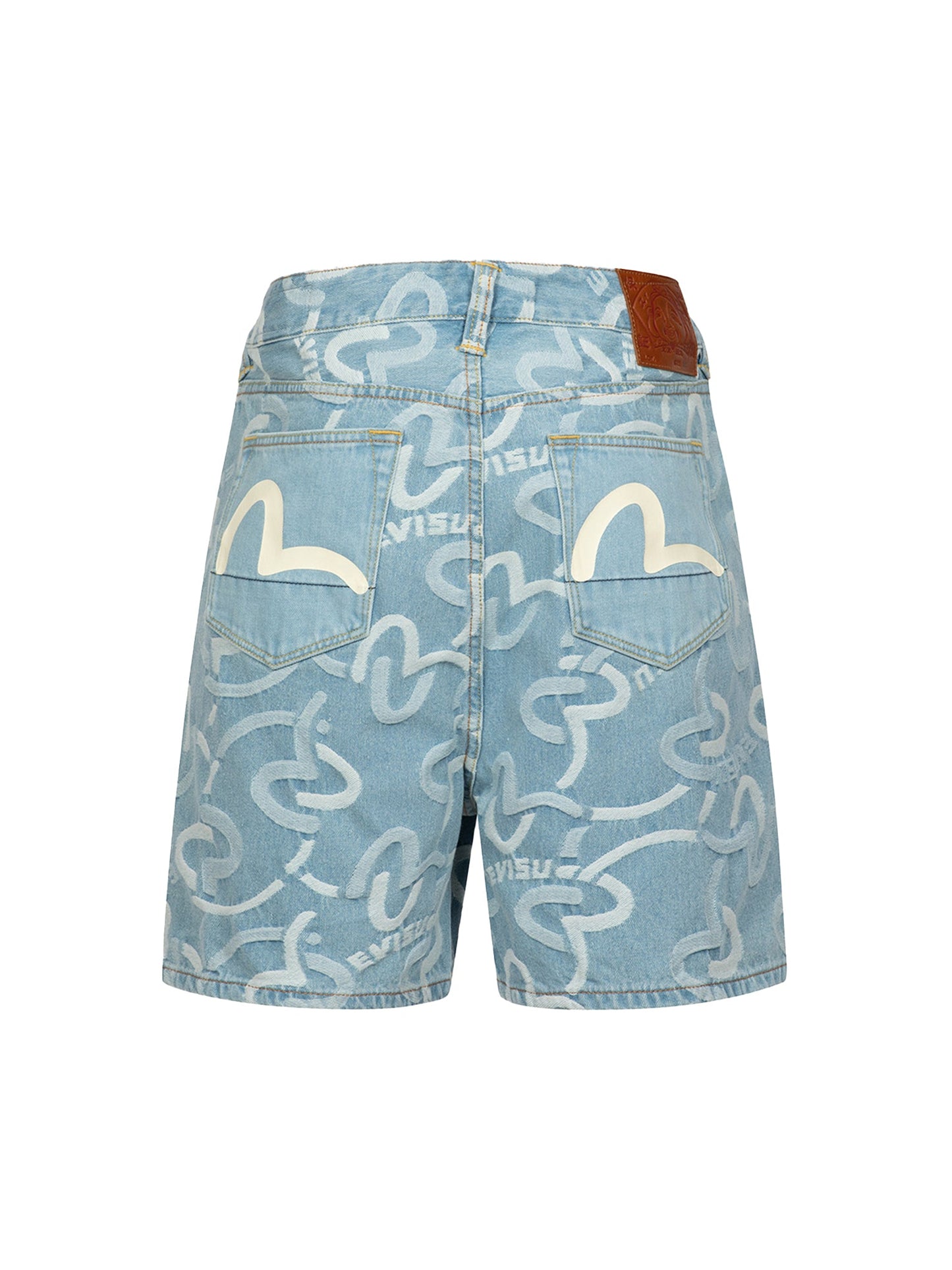 Allover Seagull Jacquard Oversized Shorts
