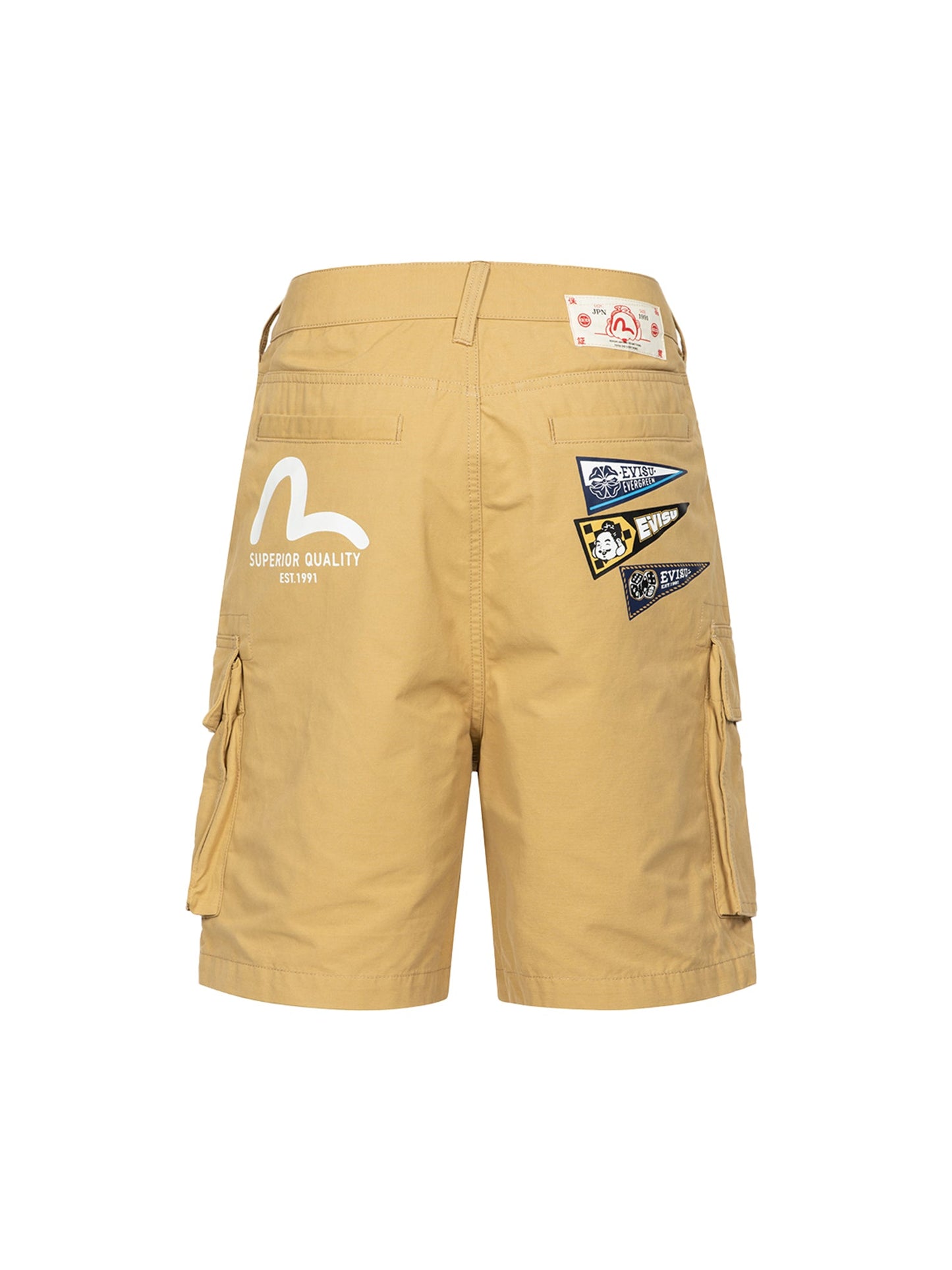 Seagull and Logo Flag Labels Print Fashion Fit Shorts