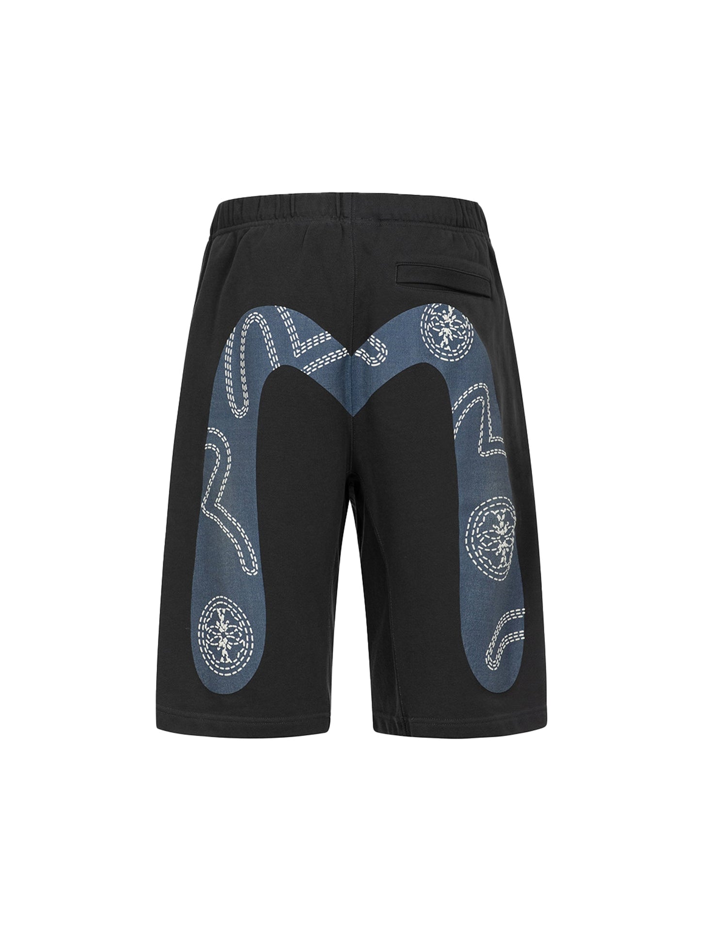 Foam Line Kamon and Seagull Daicock Print Loose Fit Sweat Shorts