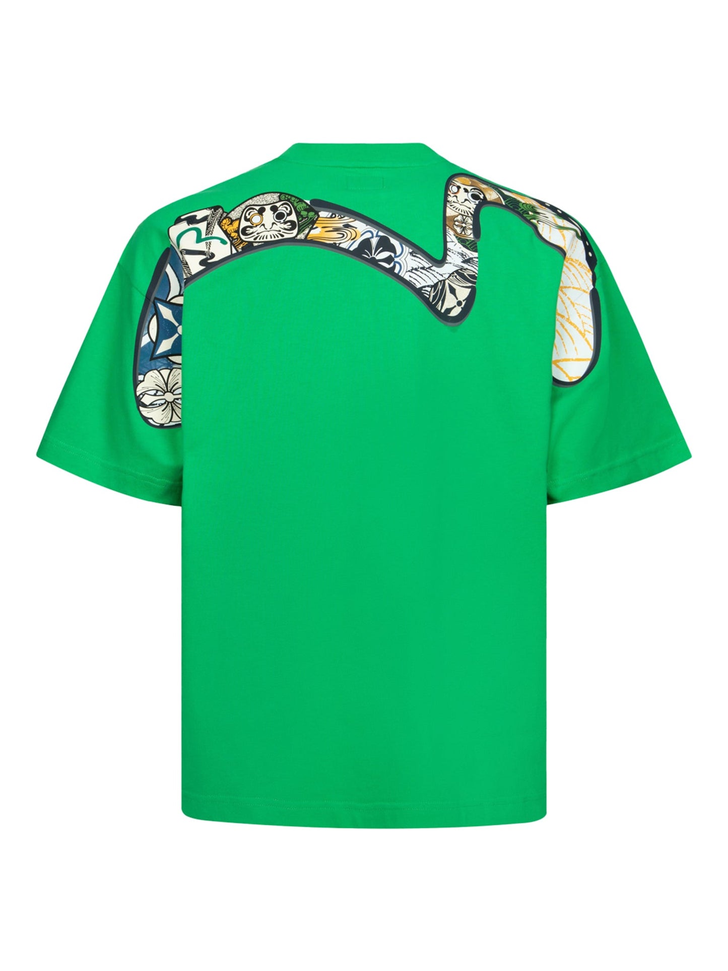 Multi-Hanafuda Daruma and Daicock Print Loose Fit T-shirt