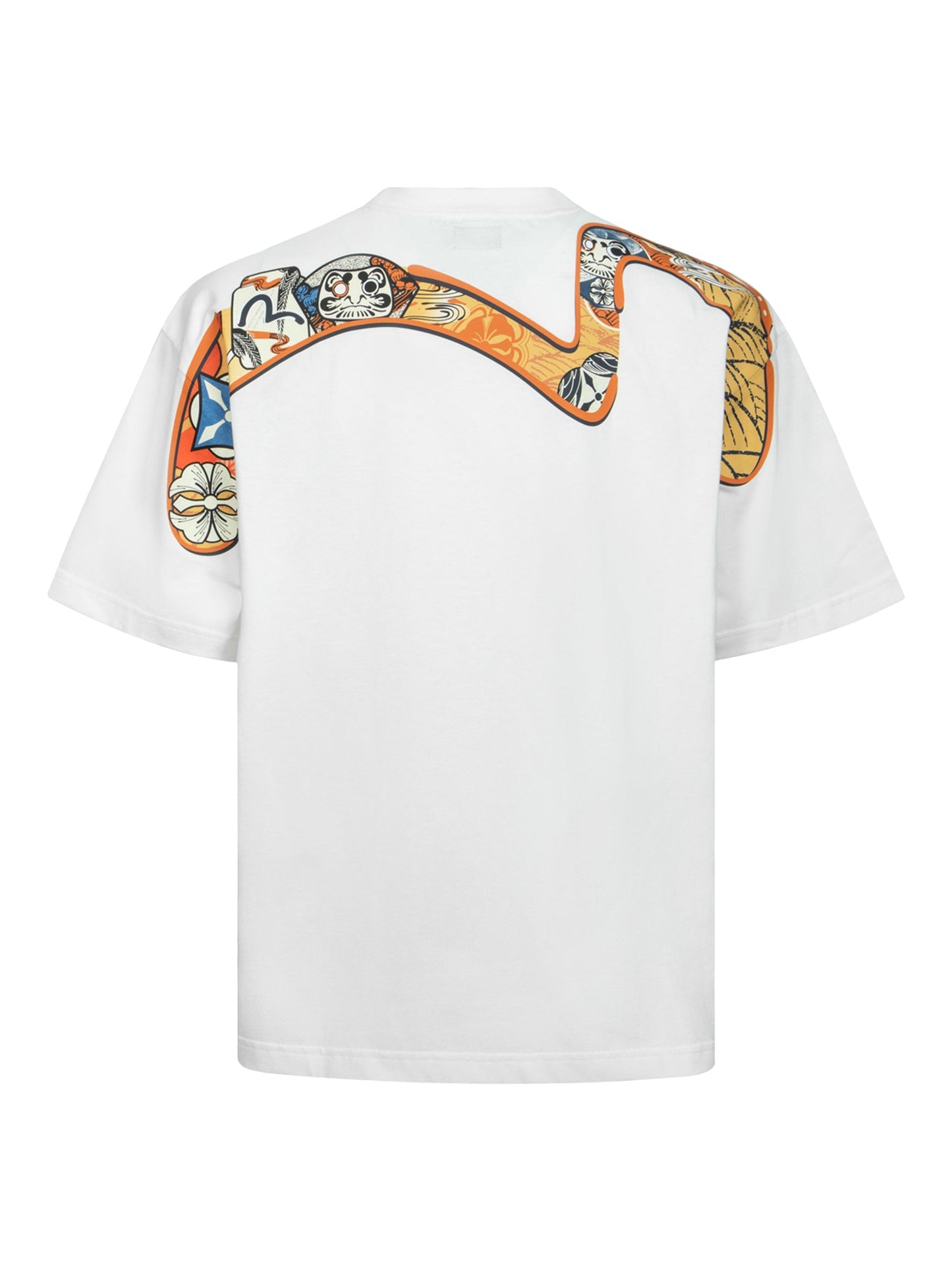 Multi-Hanafuda Daruma and Daicock Print Loose Fit T-shirt