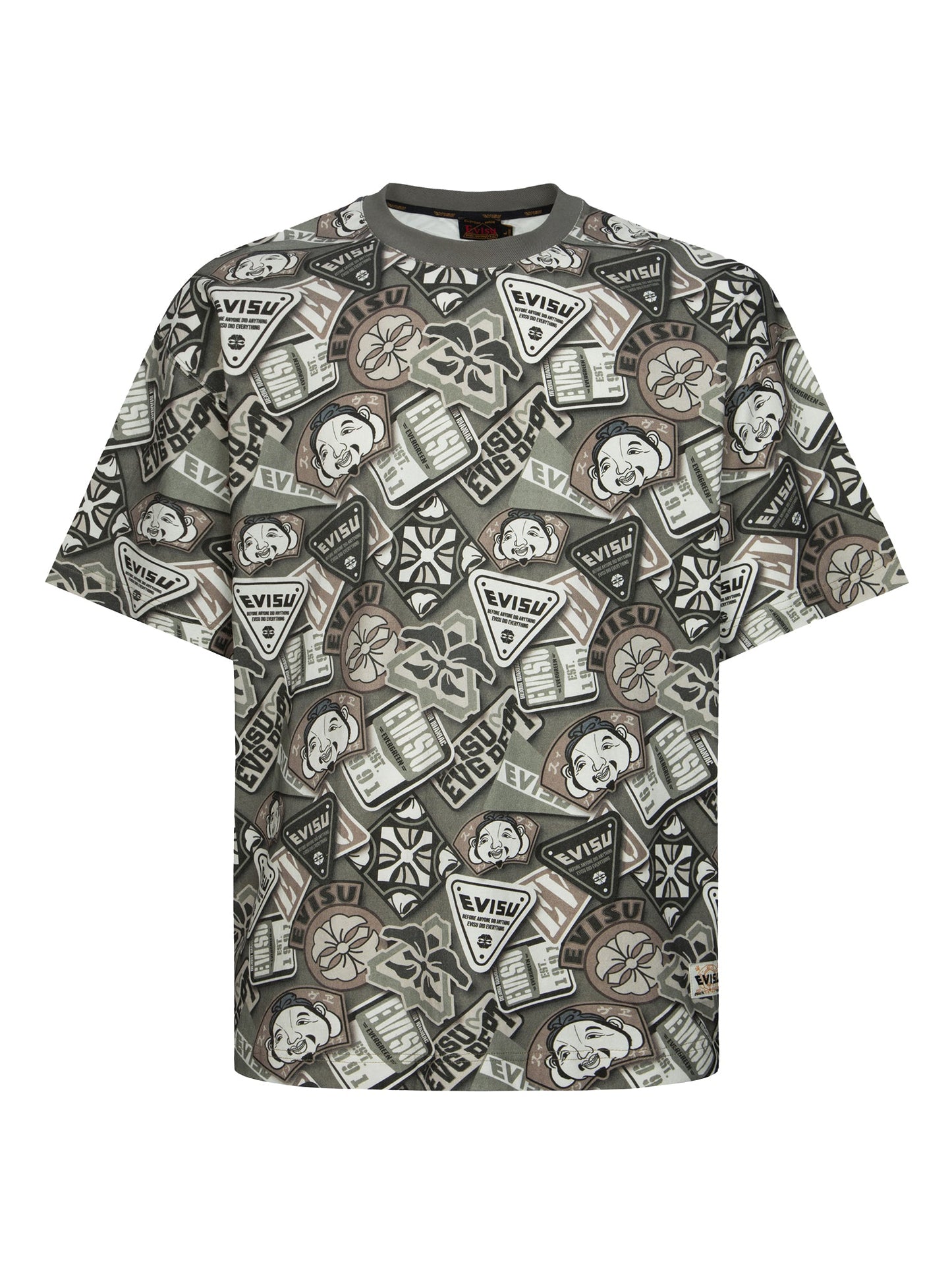 Allover Bagde Print Loose Fit T-shirt