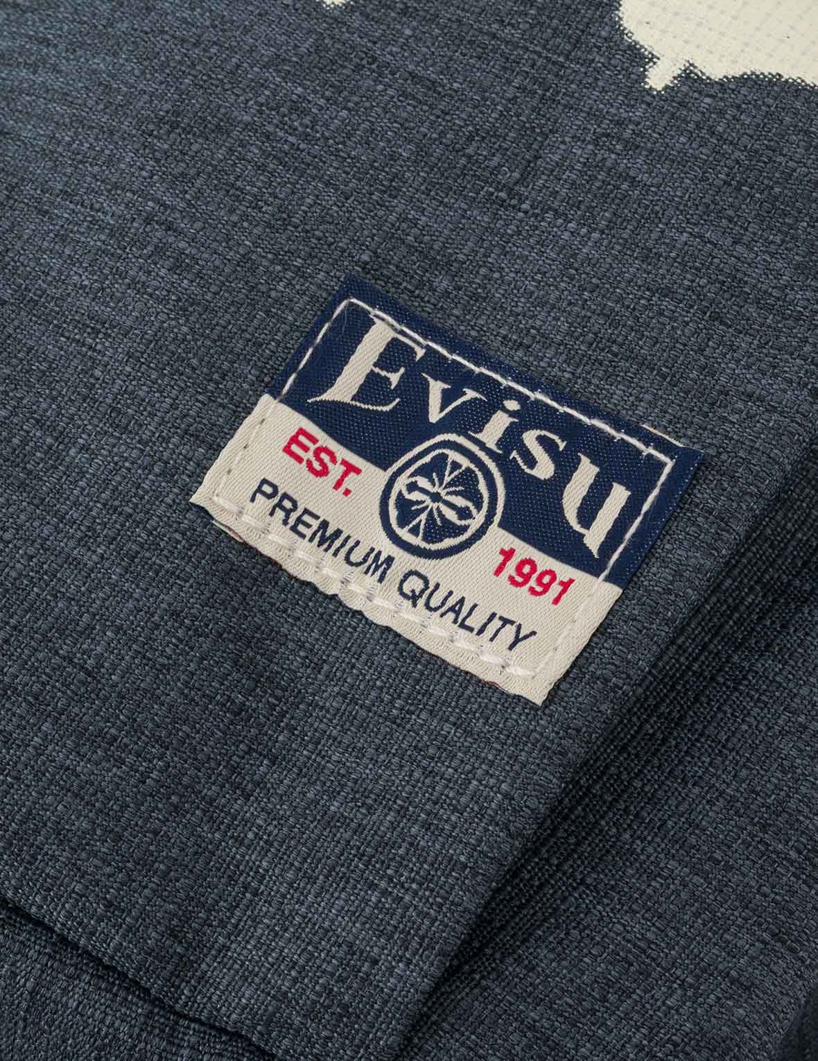 Faux Sticker Logo Print Denim Backpack