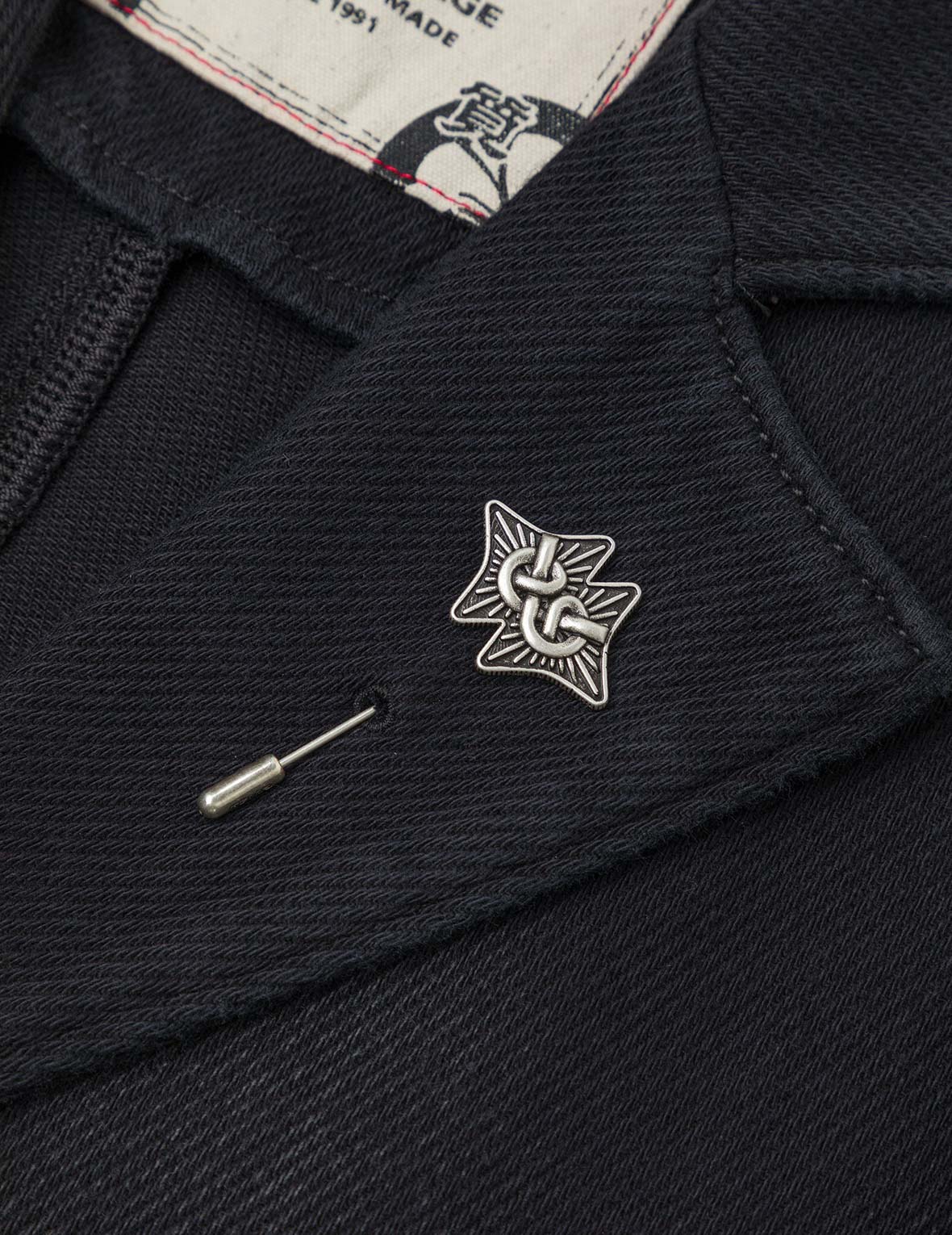 Seagull and Logo Embroidery Relax Fit Denim Blazer