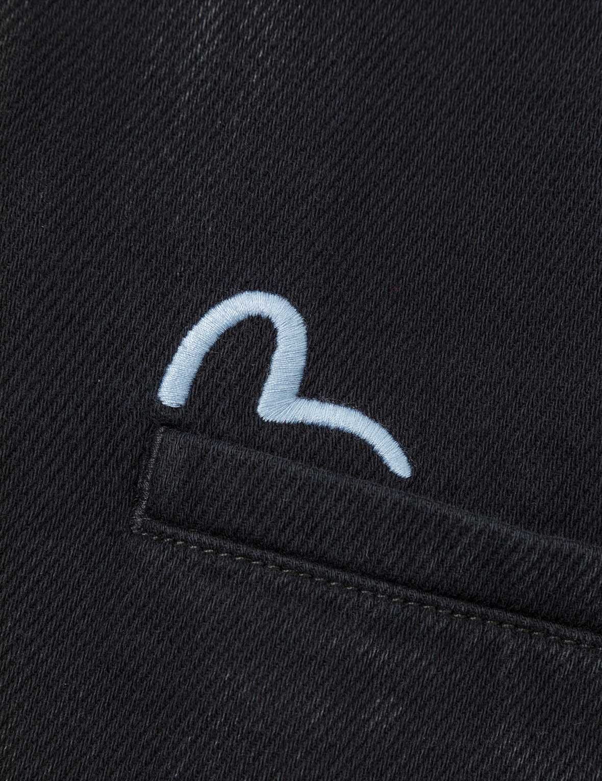 Seagull and Logo Embroidery Relax Fit Denim Blazer