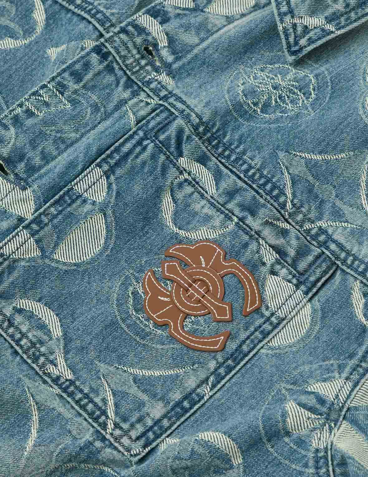 滿地家花提花寬版牛仔外套