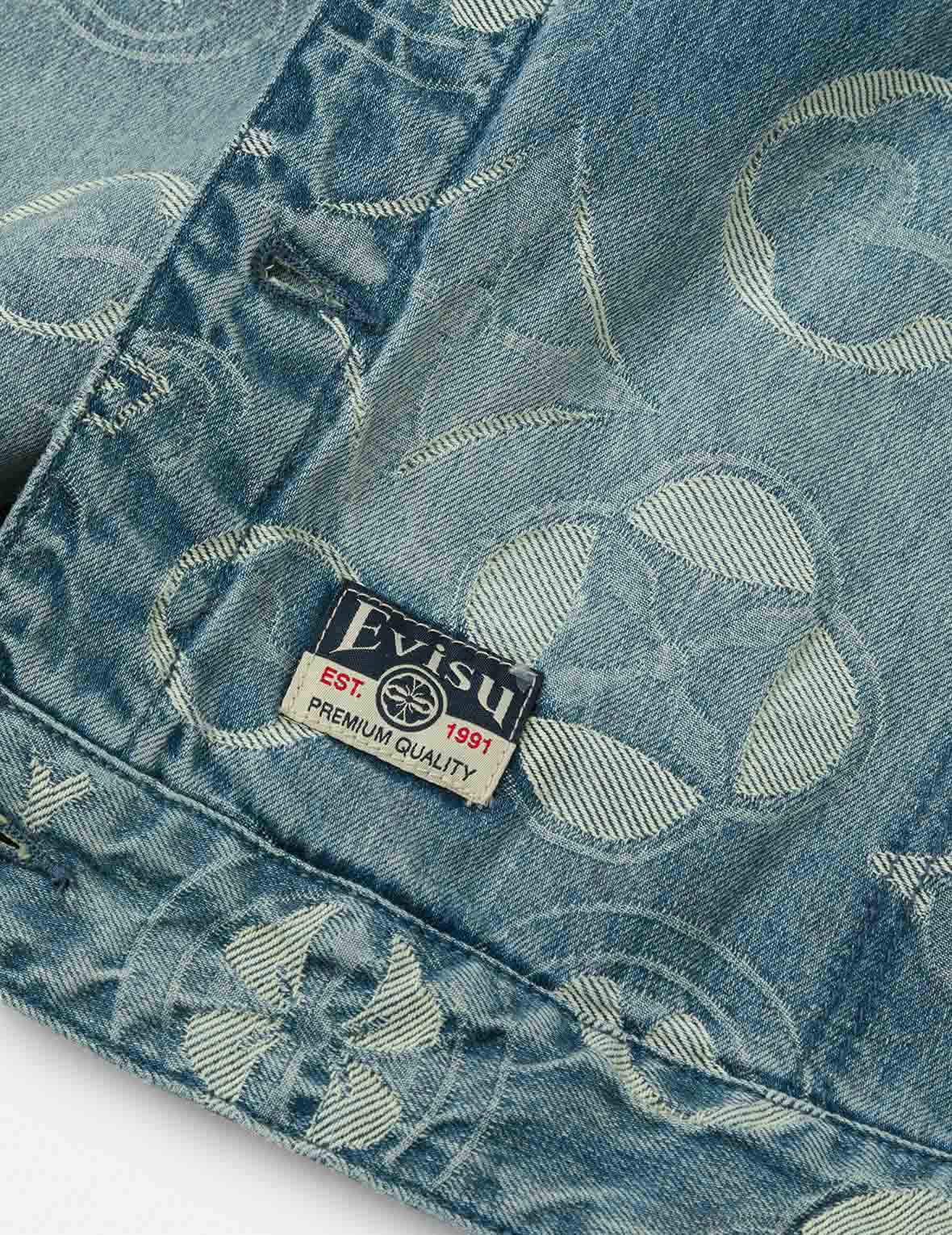 滿地家花提花寬版牛仔外套