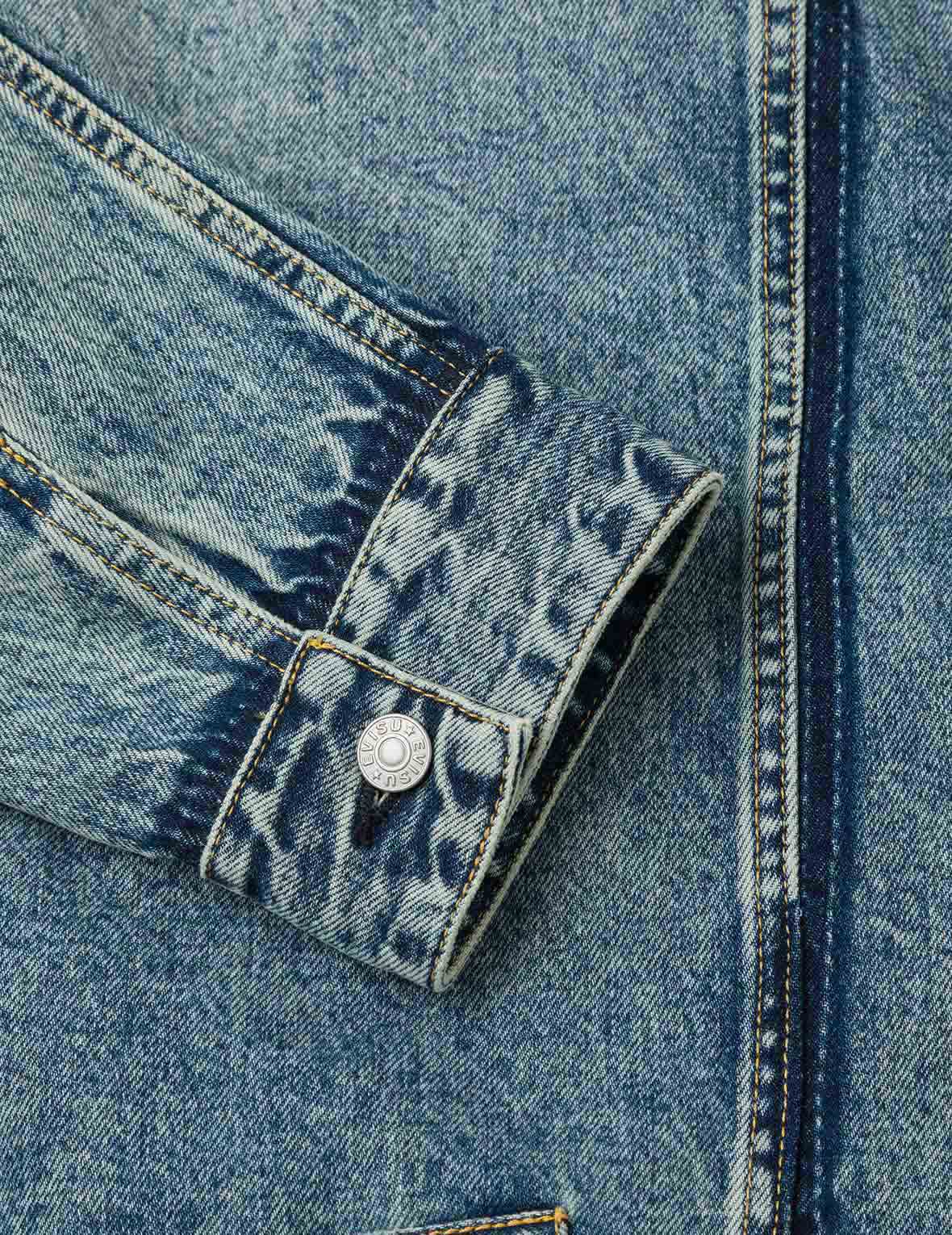 Washed Seagull Appliqué Embroidery Relax Fit Denim Jacket