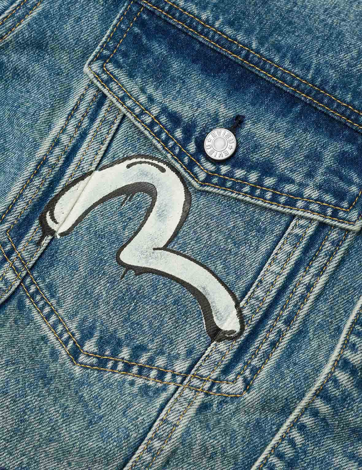 塗鴉印花常規版型牛仔外套